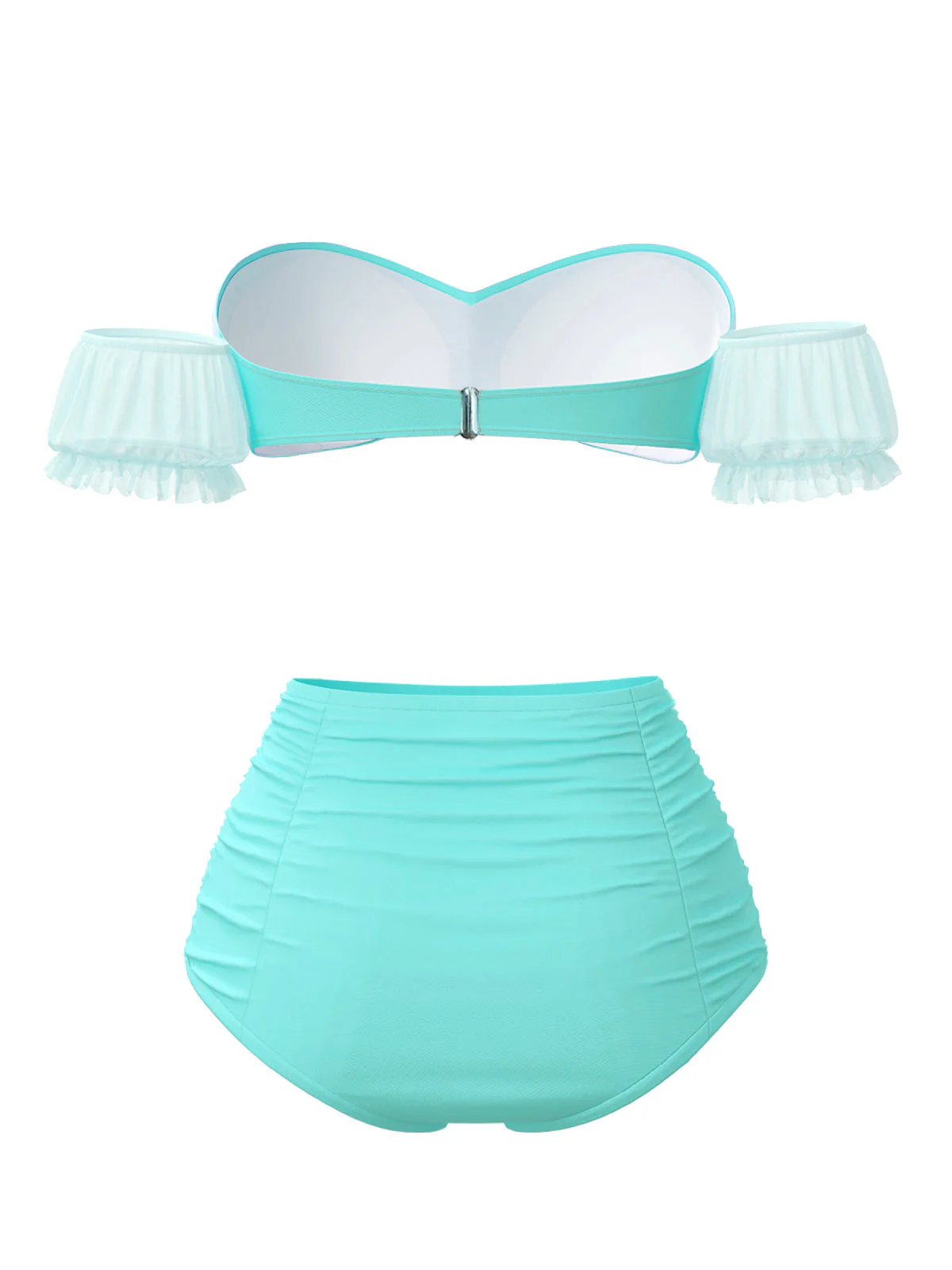 Gelb 1970er Belle Princess Stil Rose Puff Bikini Set - Image 6