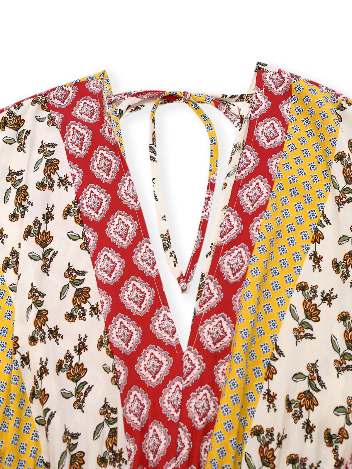 Gelb 1970er Bohemien Blumen Stammesmuster Jumpsuit - Image 4
