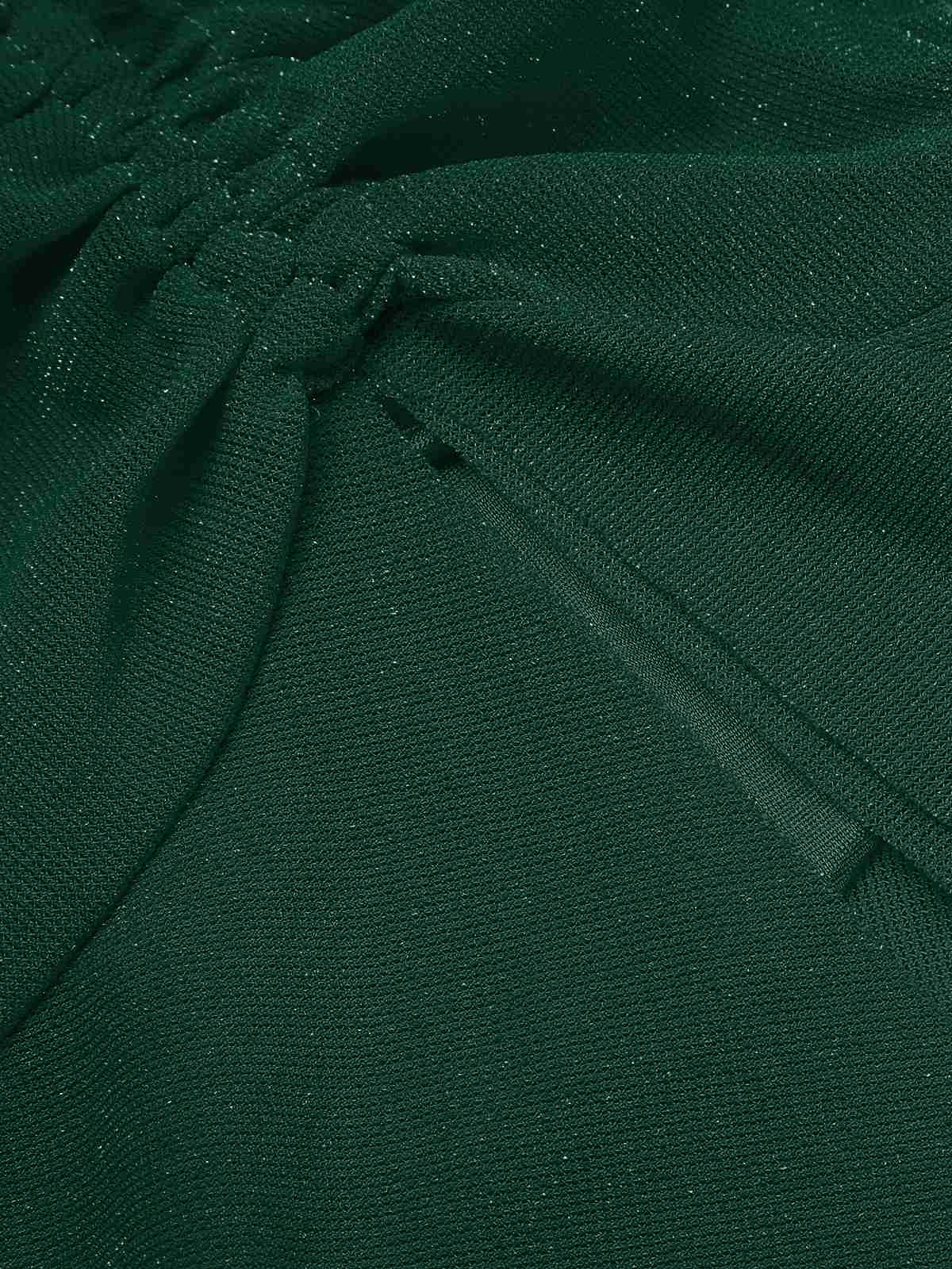 Dunkelgrün 1930er Rüsche Schnürschuh Fischschwanz Kleid - Image 8