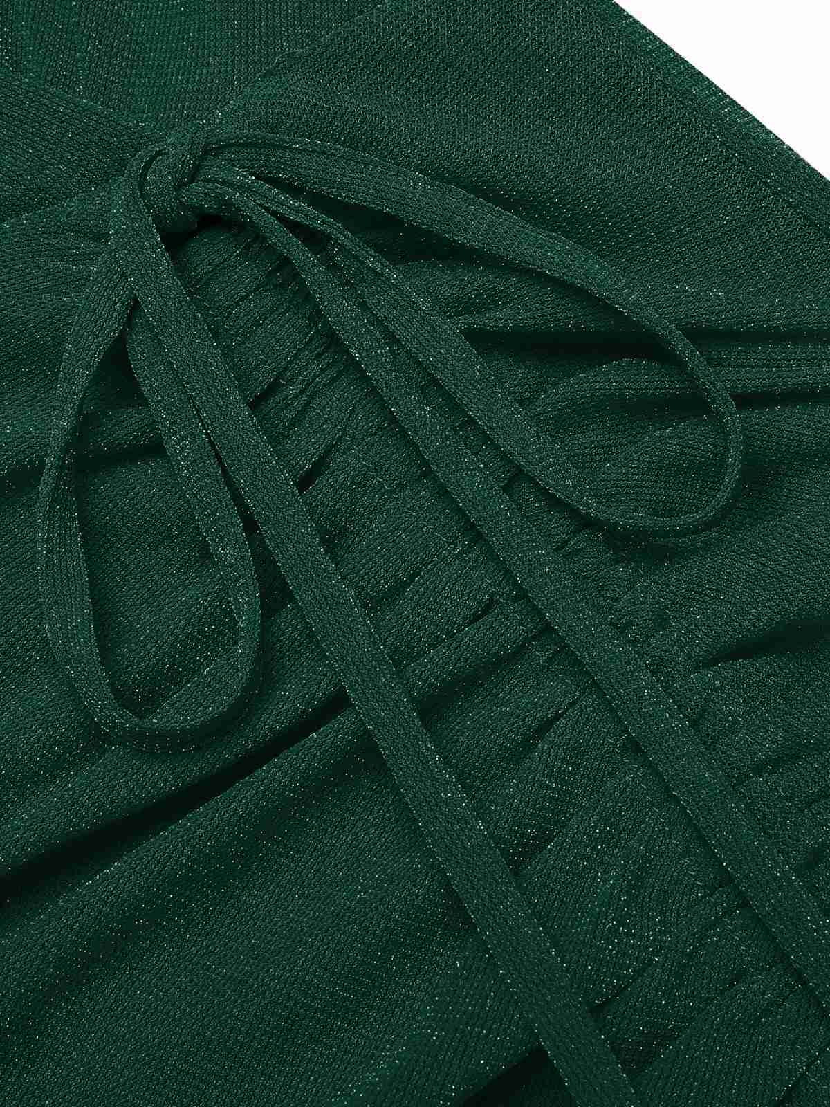 Dunkelgrün 1930er Rüsche Schnürschuh Fischschwanz Kleid - Image 7