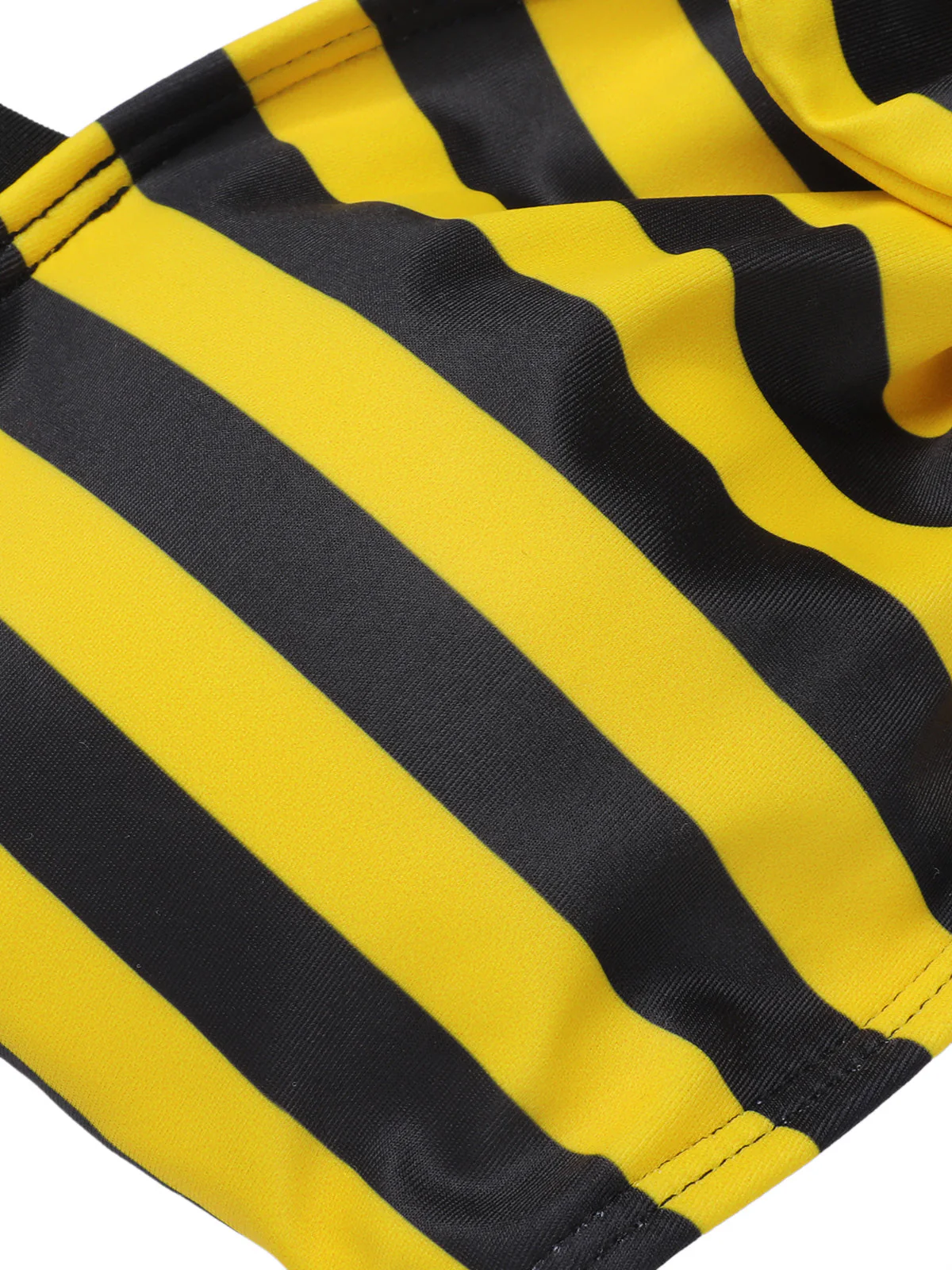 Gelb & Schwarz 1970er Streifen Bogen Halter Badeanzug - Image 5