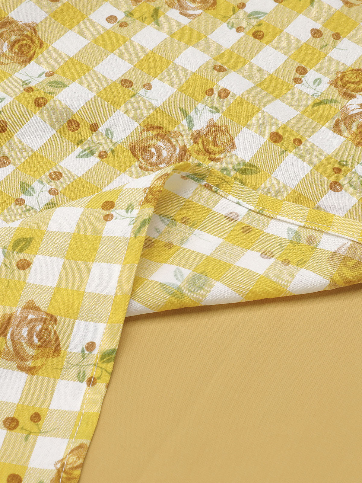 Gelbes 1950er Karo Rosen Pane Raglankleid - Image 7