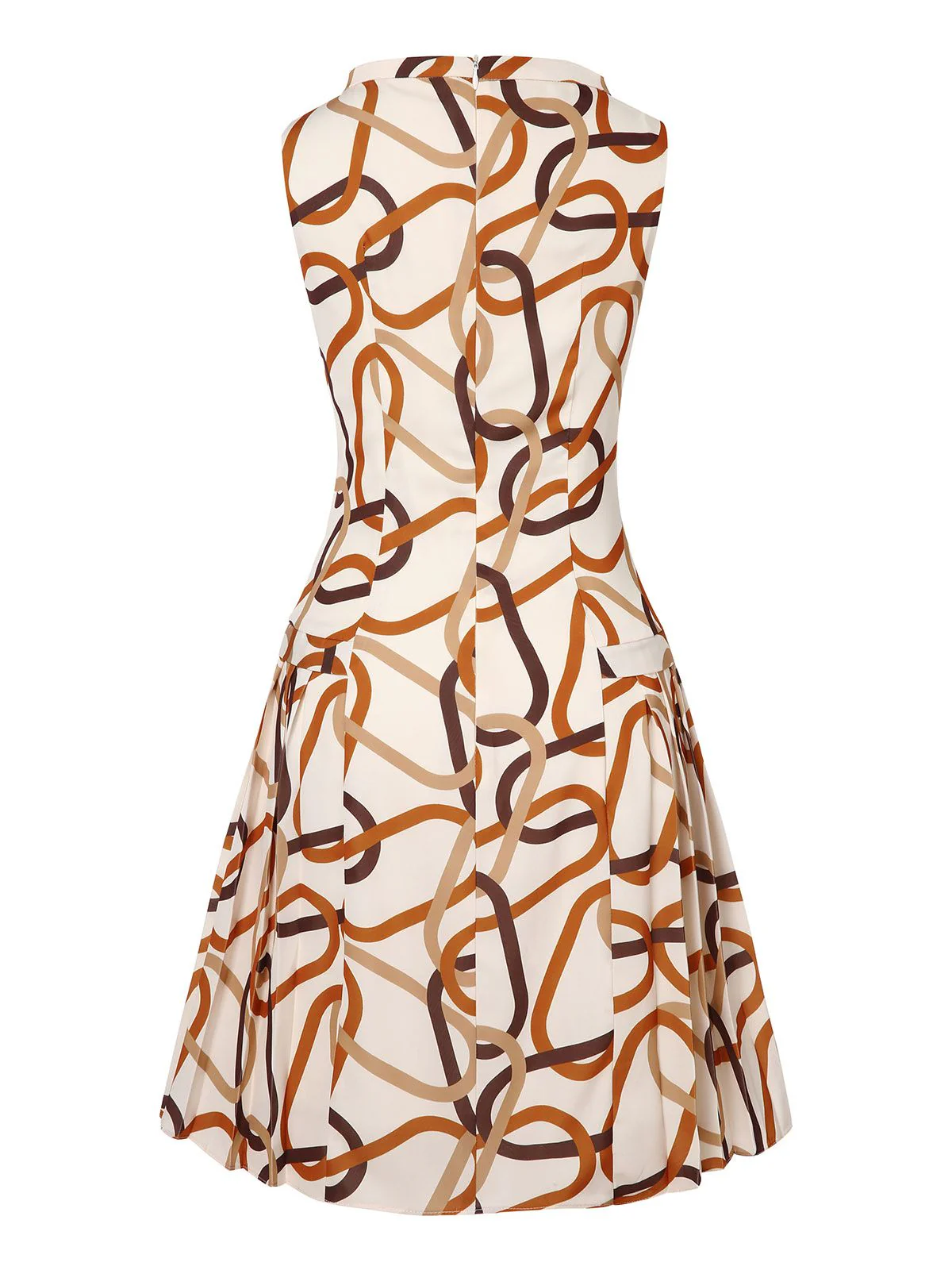 Gelbes 1960er Stehkragen bedrucktes plissiertes Kleid - Image 5