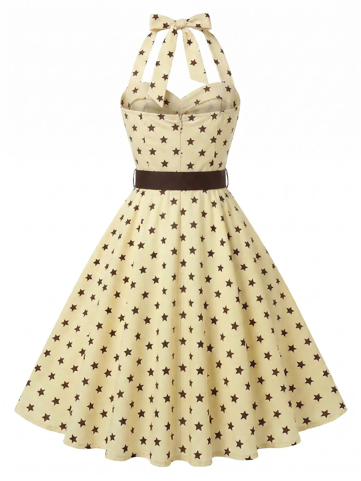 [Vorverkauf] Gelbes 50er Swingkleid mit Neckholder und Stern - Image 2