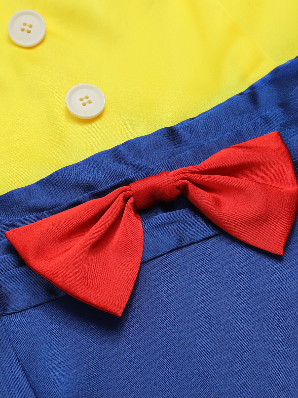 Gelb & Blau 1960er Schneewittchen Kostüm Bogen Bleistift Kleid - Image 7