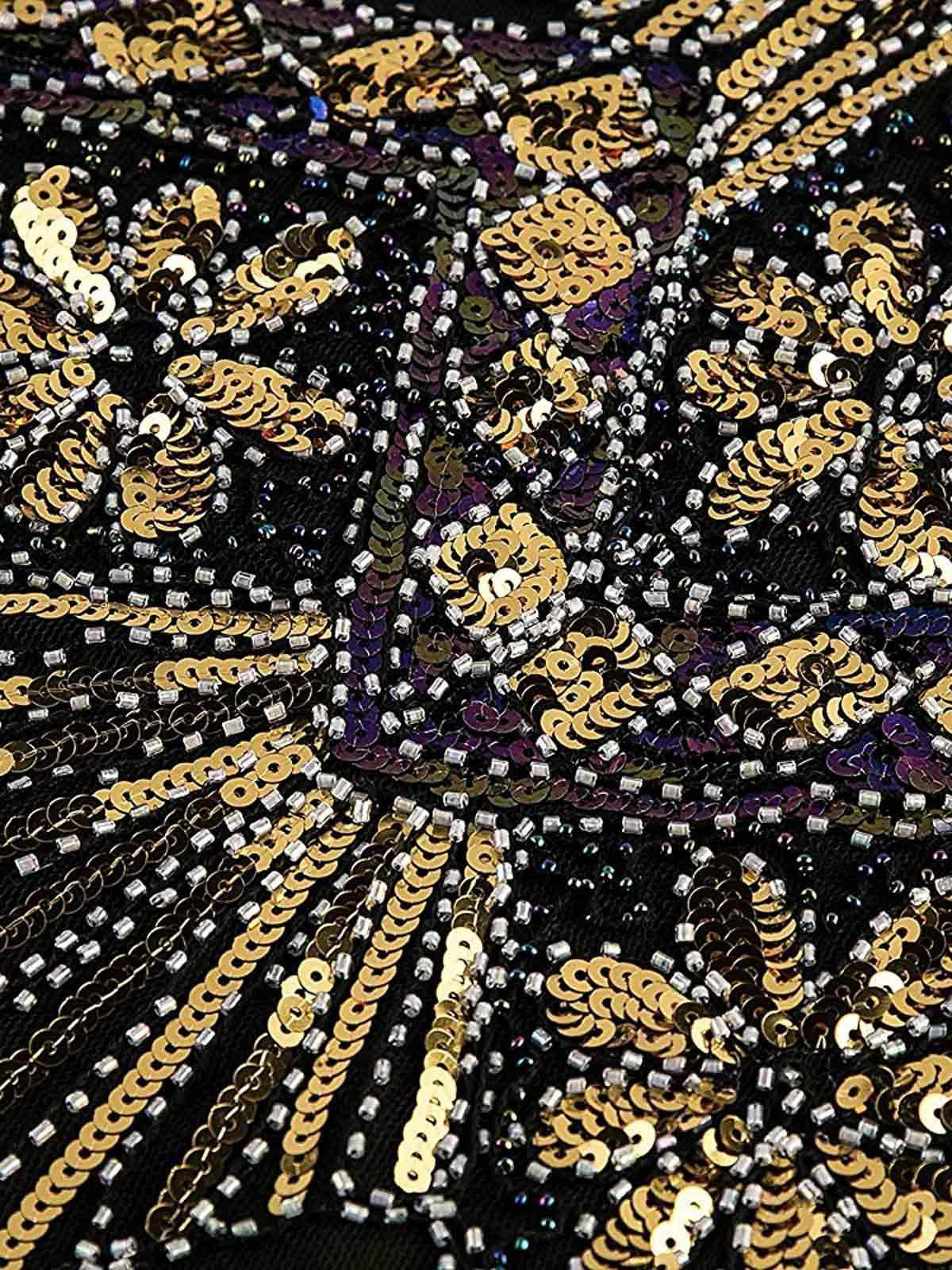CHAMPAGNER 1920ER PERLEN FRANSE FLAPPER KLEID - Image 12