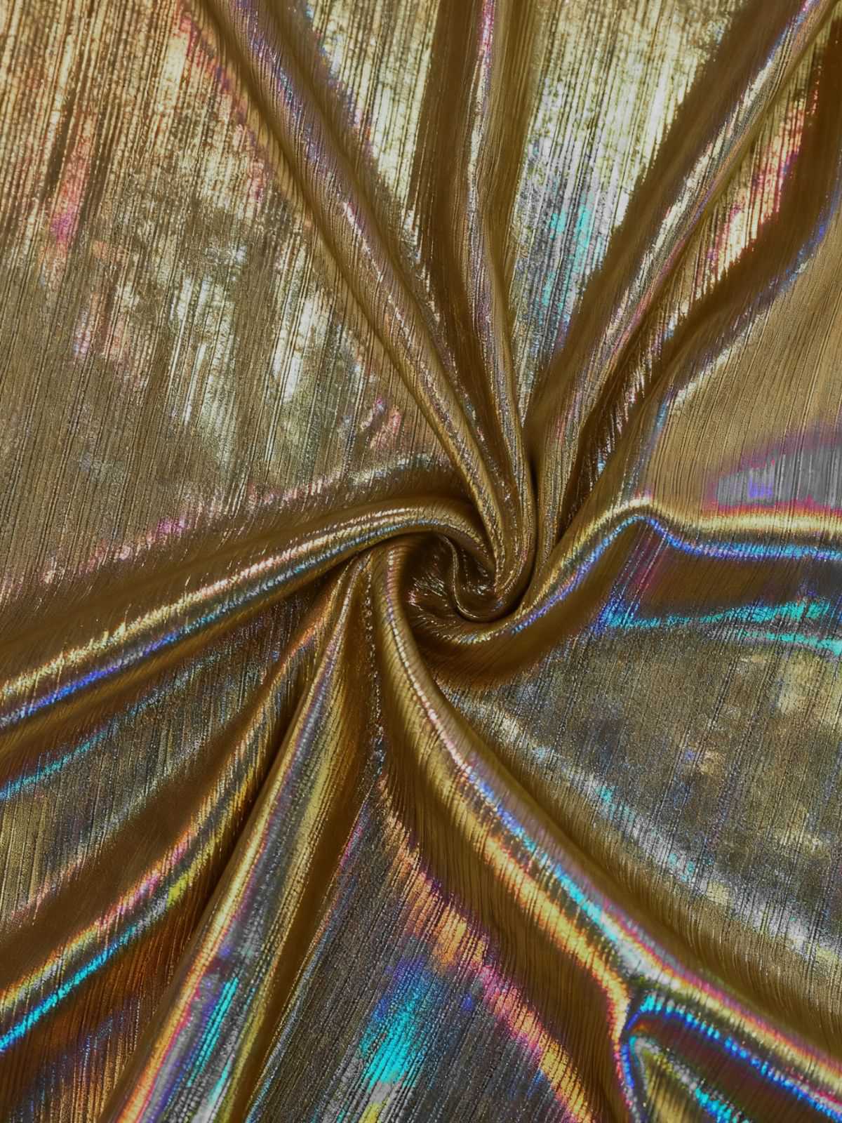 Gold 1930er Metallisch Texturiert Bogen Wasserfallkragen Kleid - Image 5