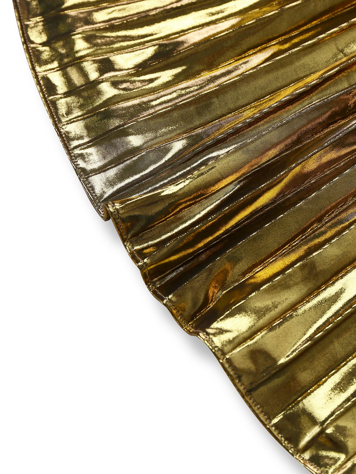 Gold 1960er Metallisch Plissiertes Hollow Party Träger Kleid - Image 7