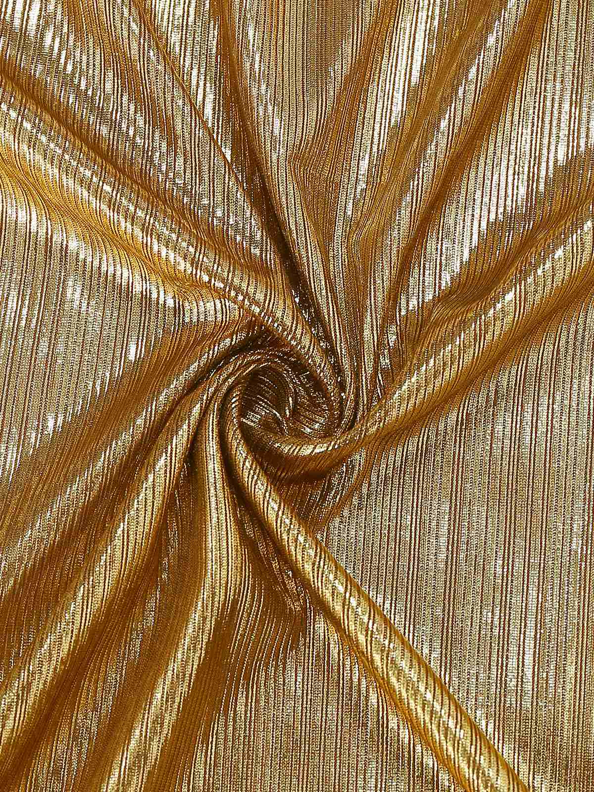 Gold 1970er Fledermaus Ärmel Taille Gerüschtes Kleid - Image 6