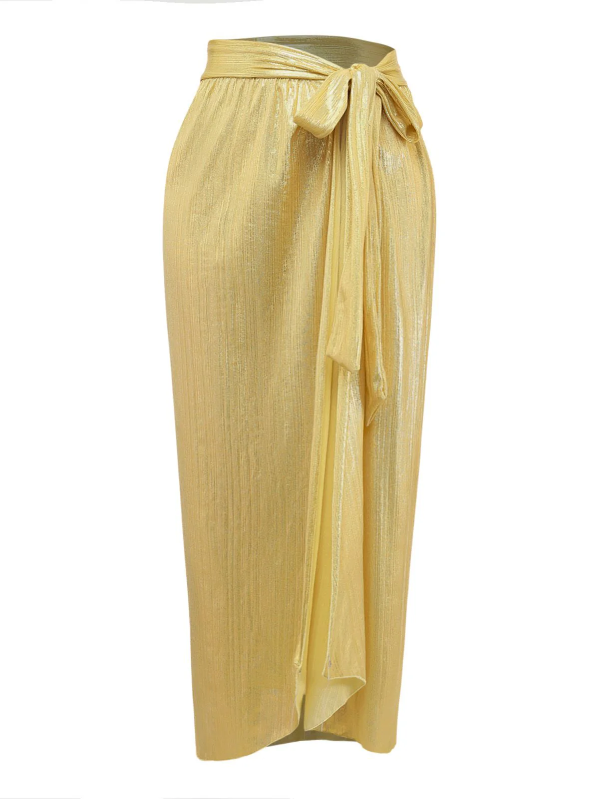 Gold 1980er Metallisch Wickel Bogen Cover Up