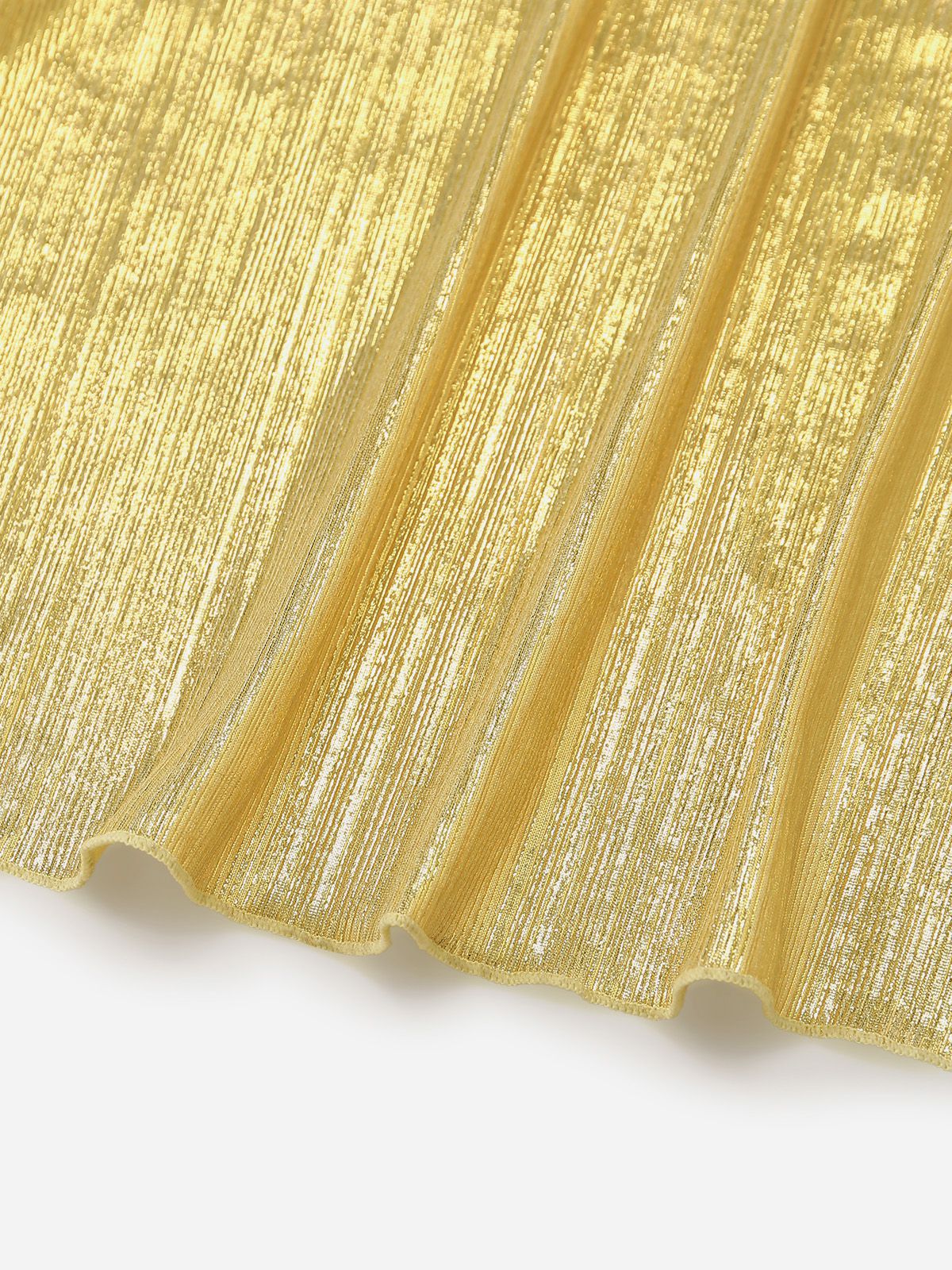 Gold 1980er Metallisch Wickel Bogen Cover Up - Image 4