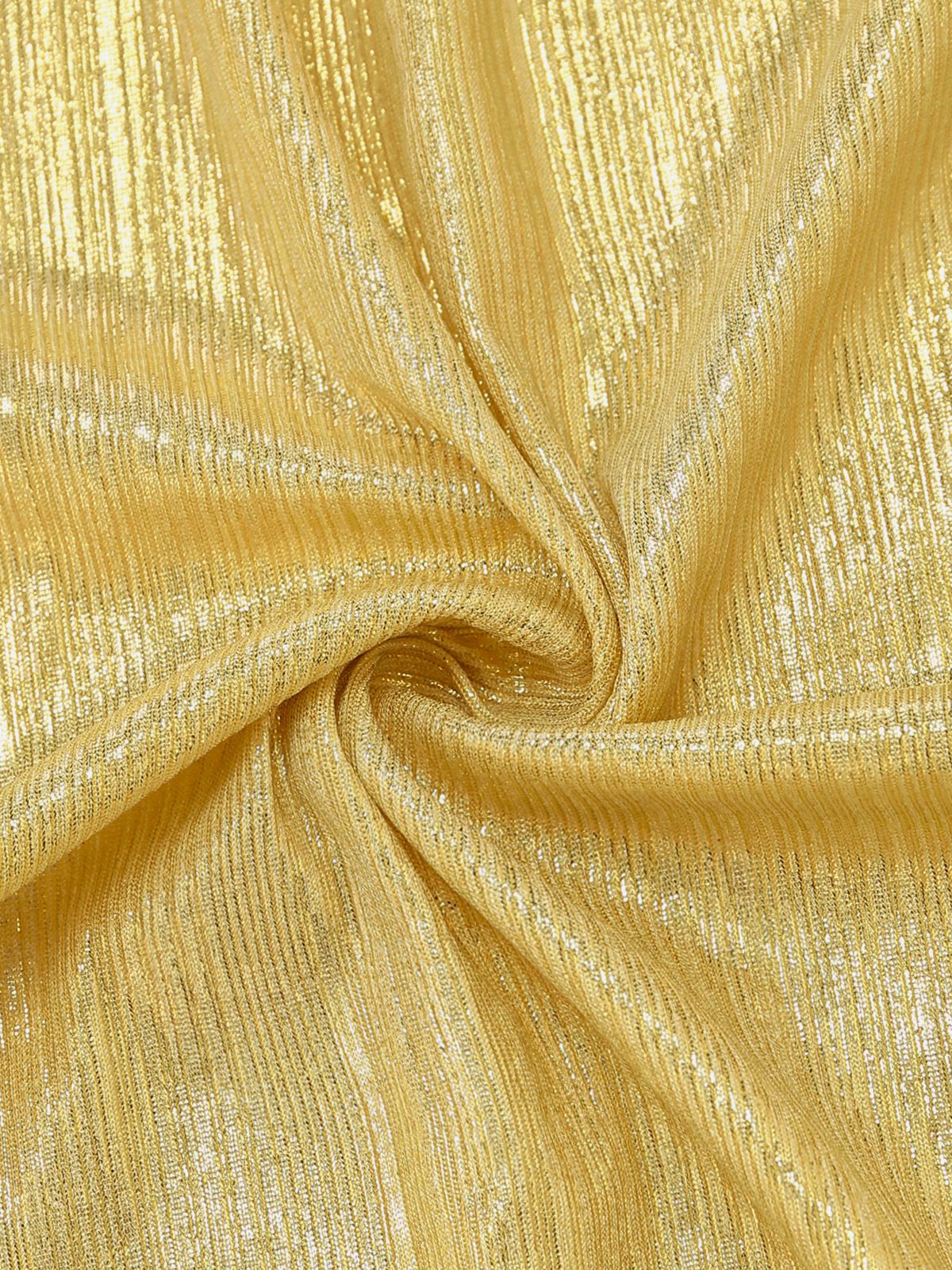 Gold 1980er Metallisch Wickel Bogen Cover Up - Image 5