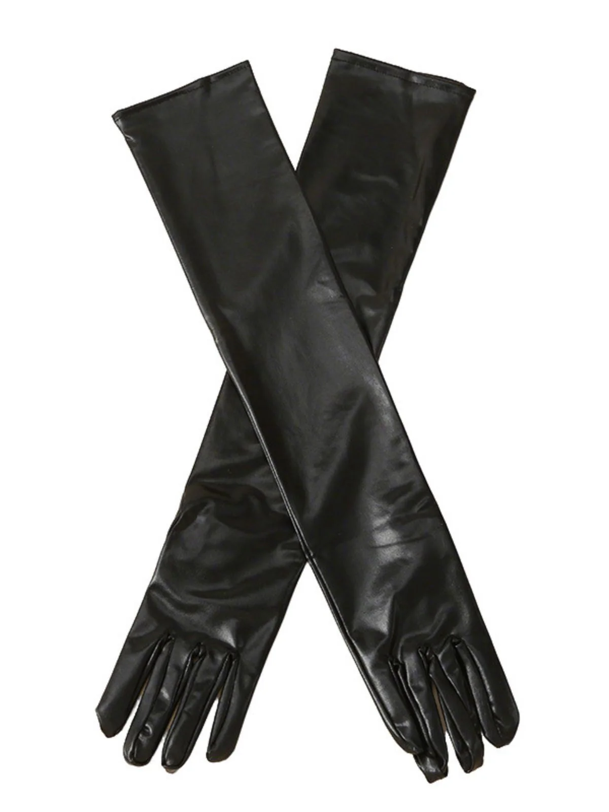 Gold Lack Leder Solide Voll Finger Handschuhe - Image 10