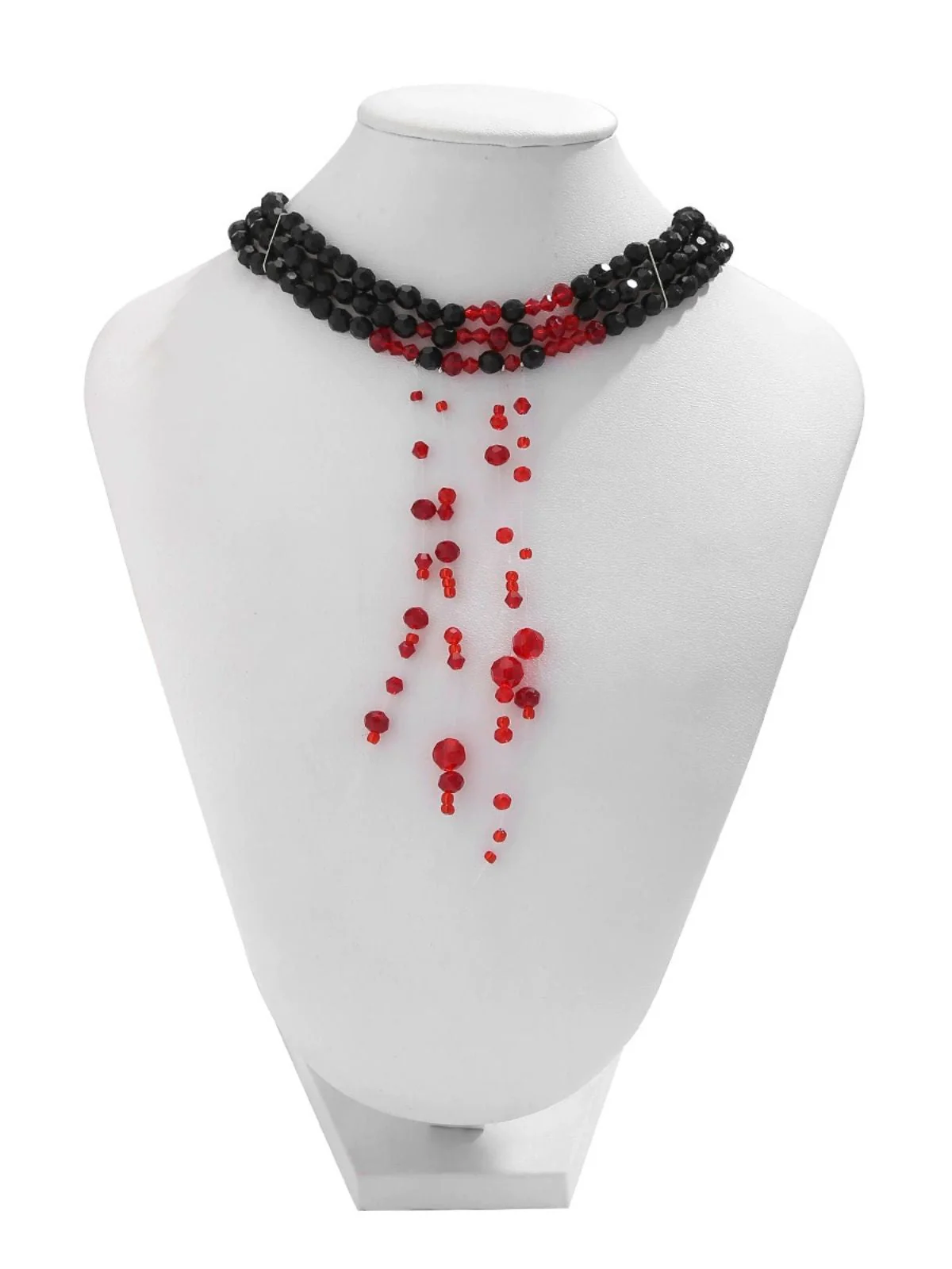 Gothic Mehrschichtig Beaded Blutstropfen Anhänger Halskette - Image 4