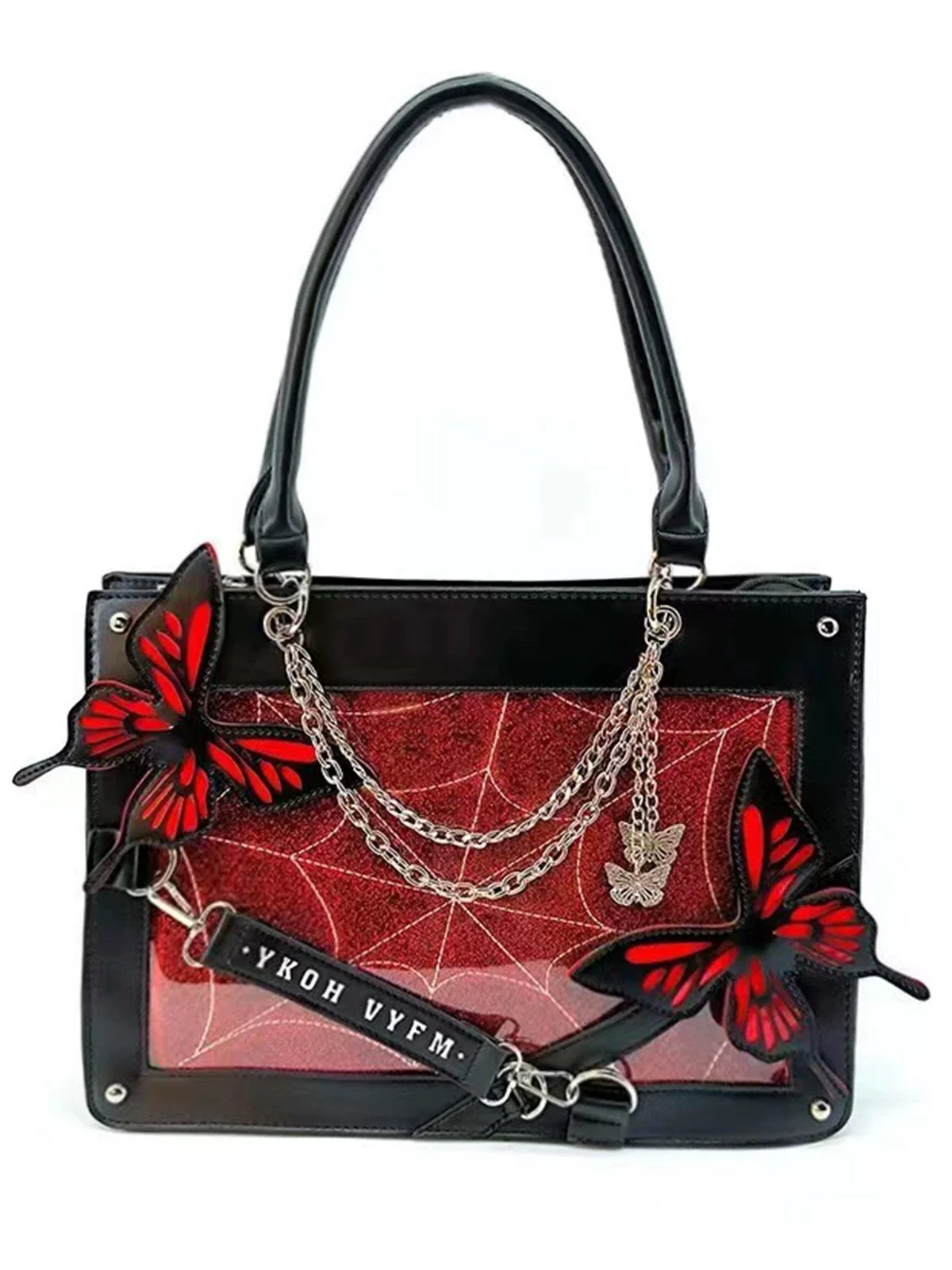 Gothic Schmetterling Spinnennetz Kette Handtasche - Image 7