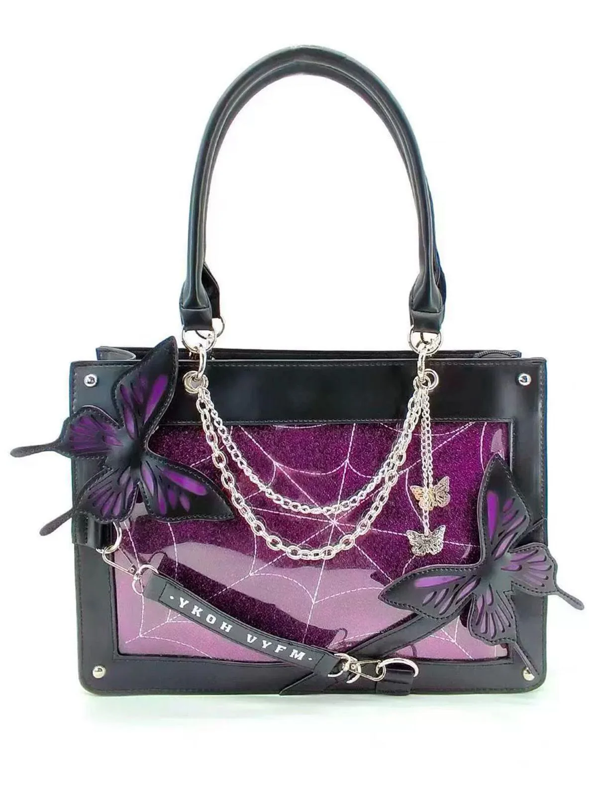 Gothic Schmetterling Spinnennetz Kette Handtasche - Image 8