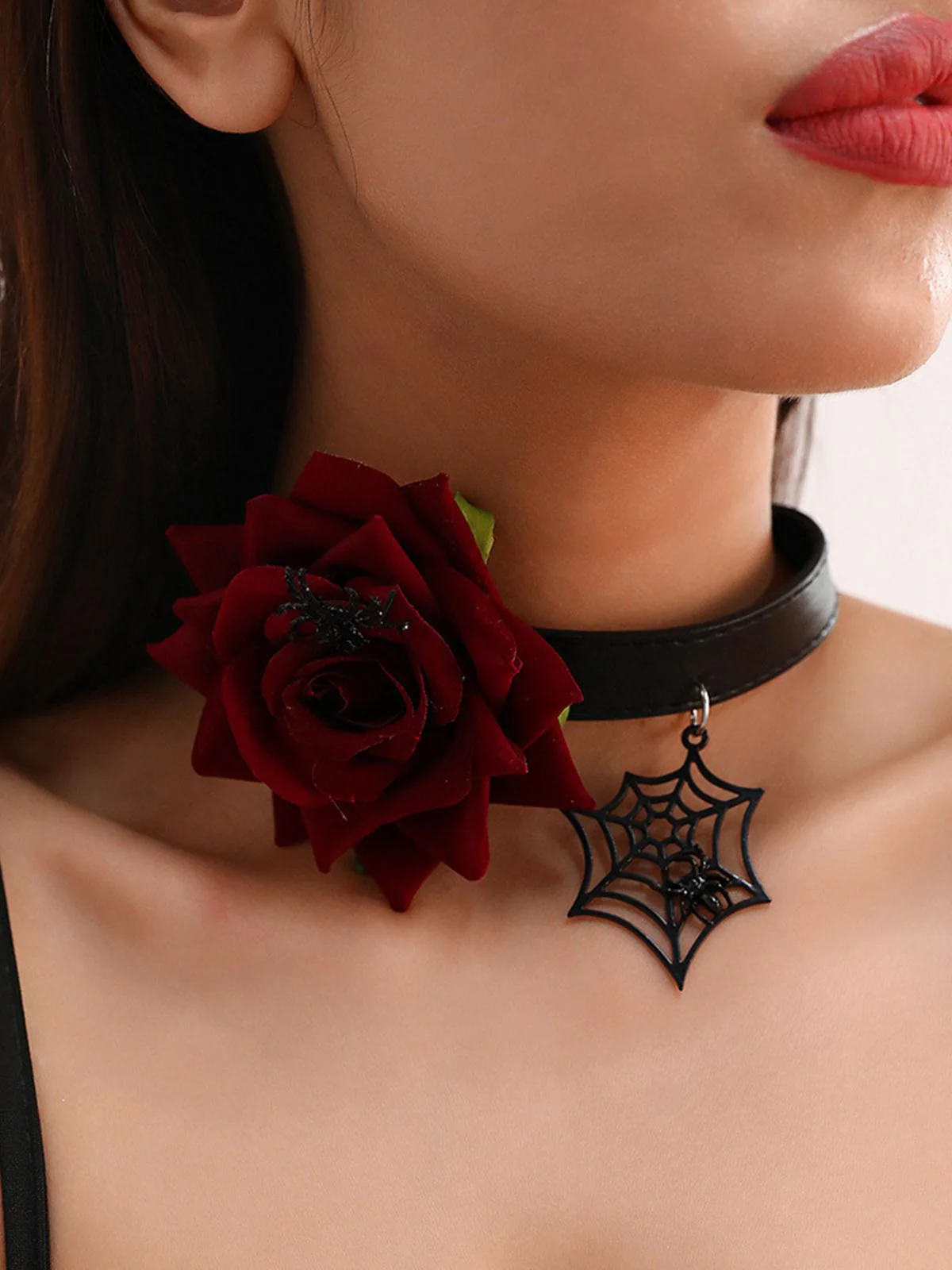 Gotische Spinnennetz & Rose Halsband Halskette - Image 5