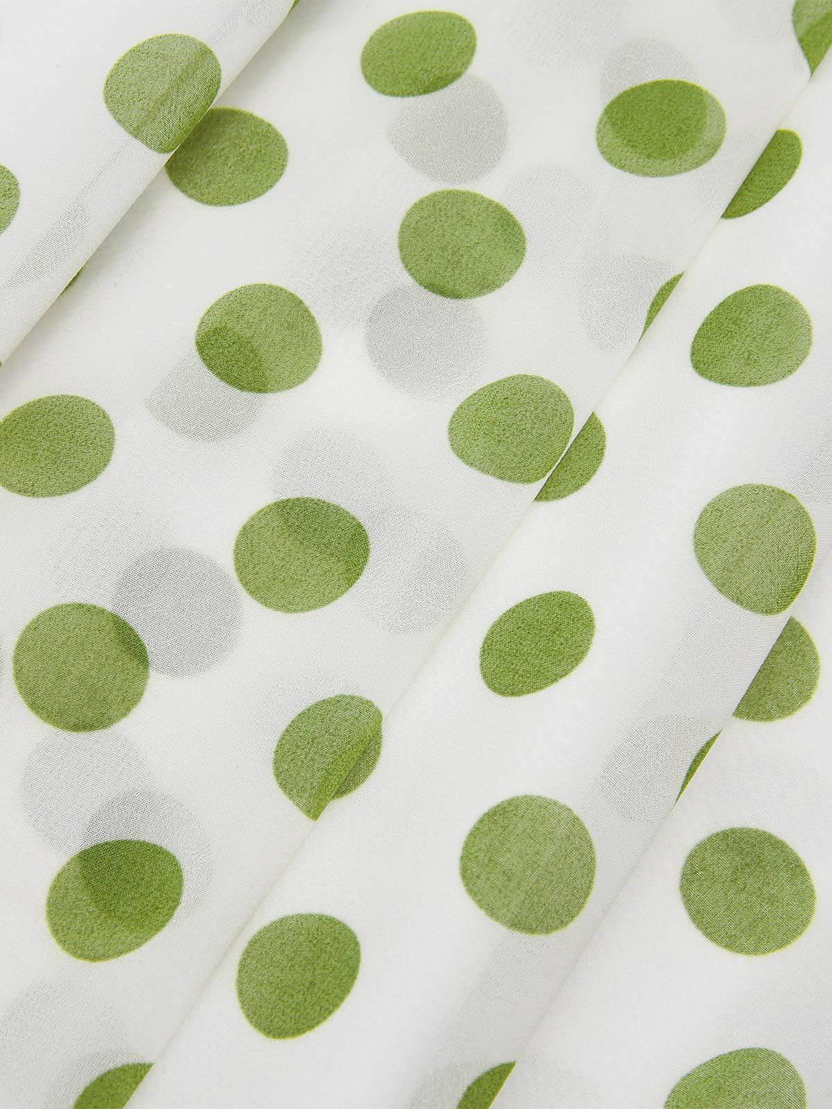 Grün 1940er Chiffon Polka Dots Rock - Image 4