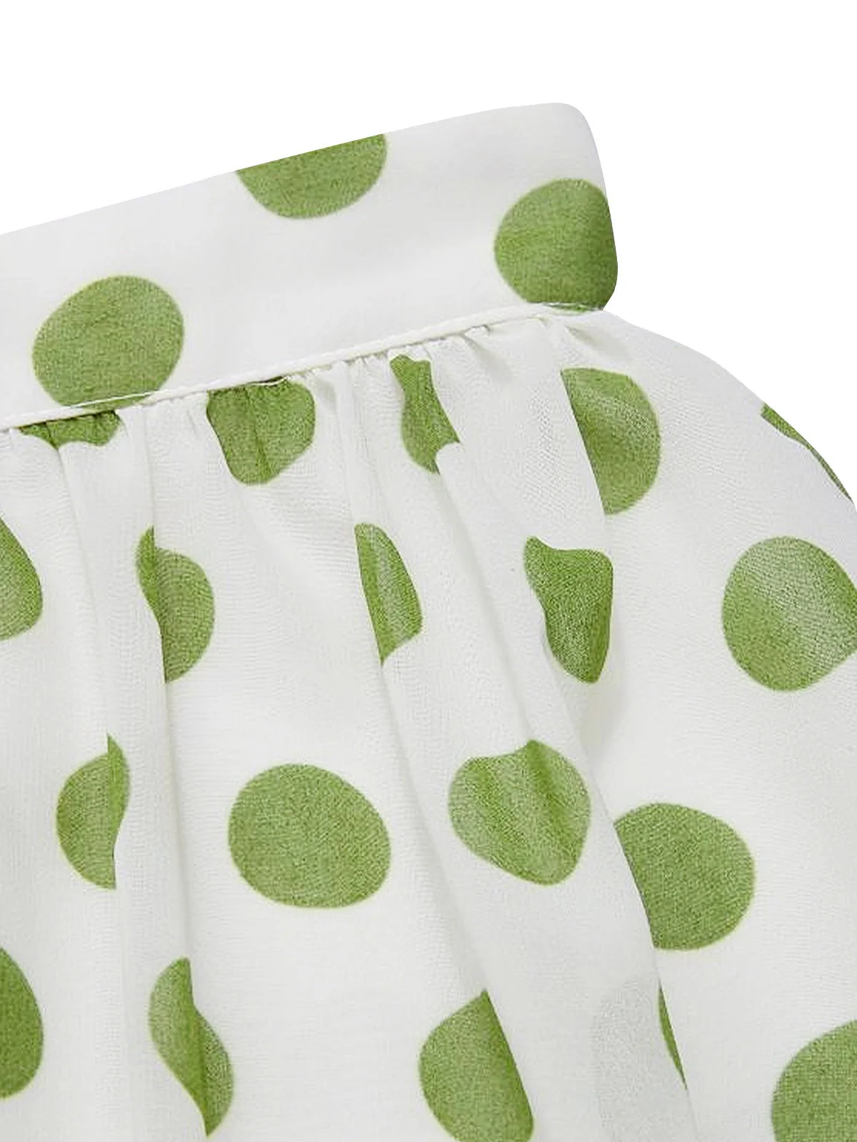 Grün 1940er Chiffon Polka Dots Rock - Image 5