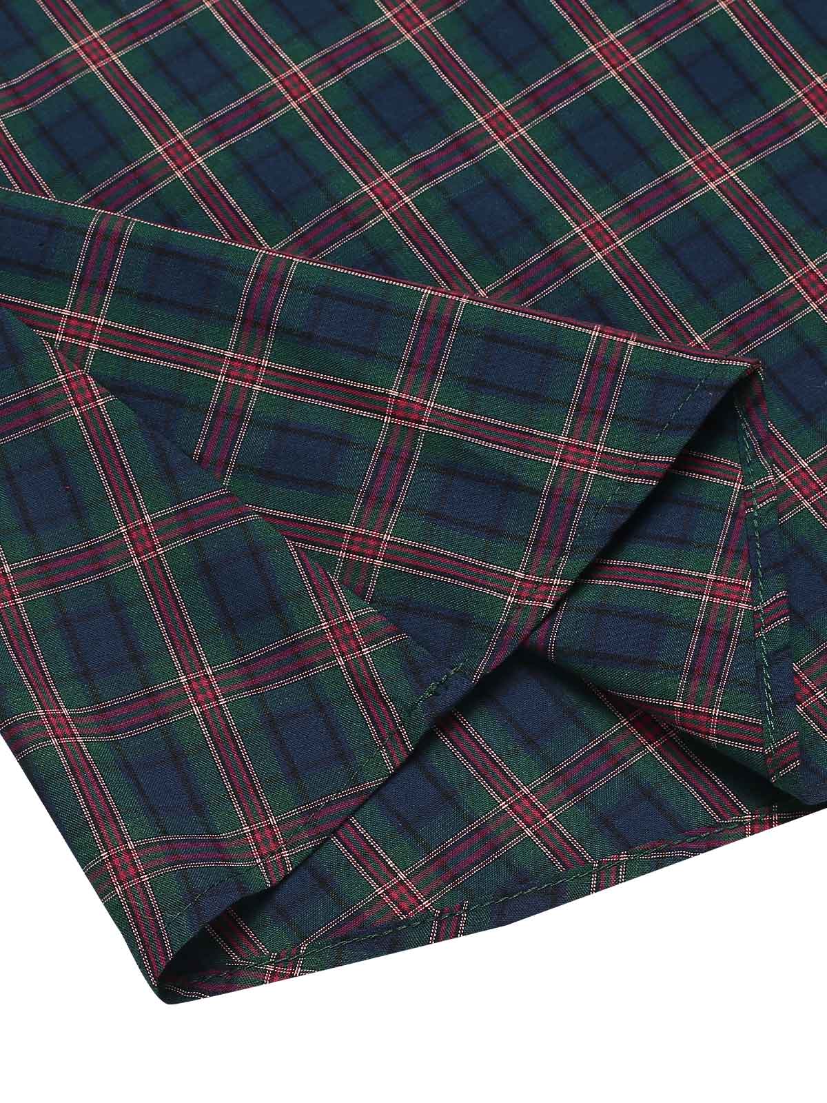 Grün 1940er Plaids Patchwork Ärmellos Kleid - Image 7