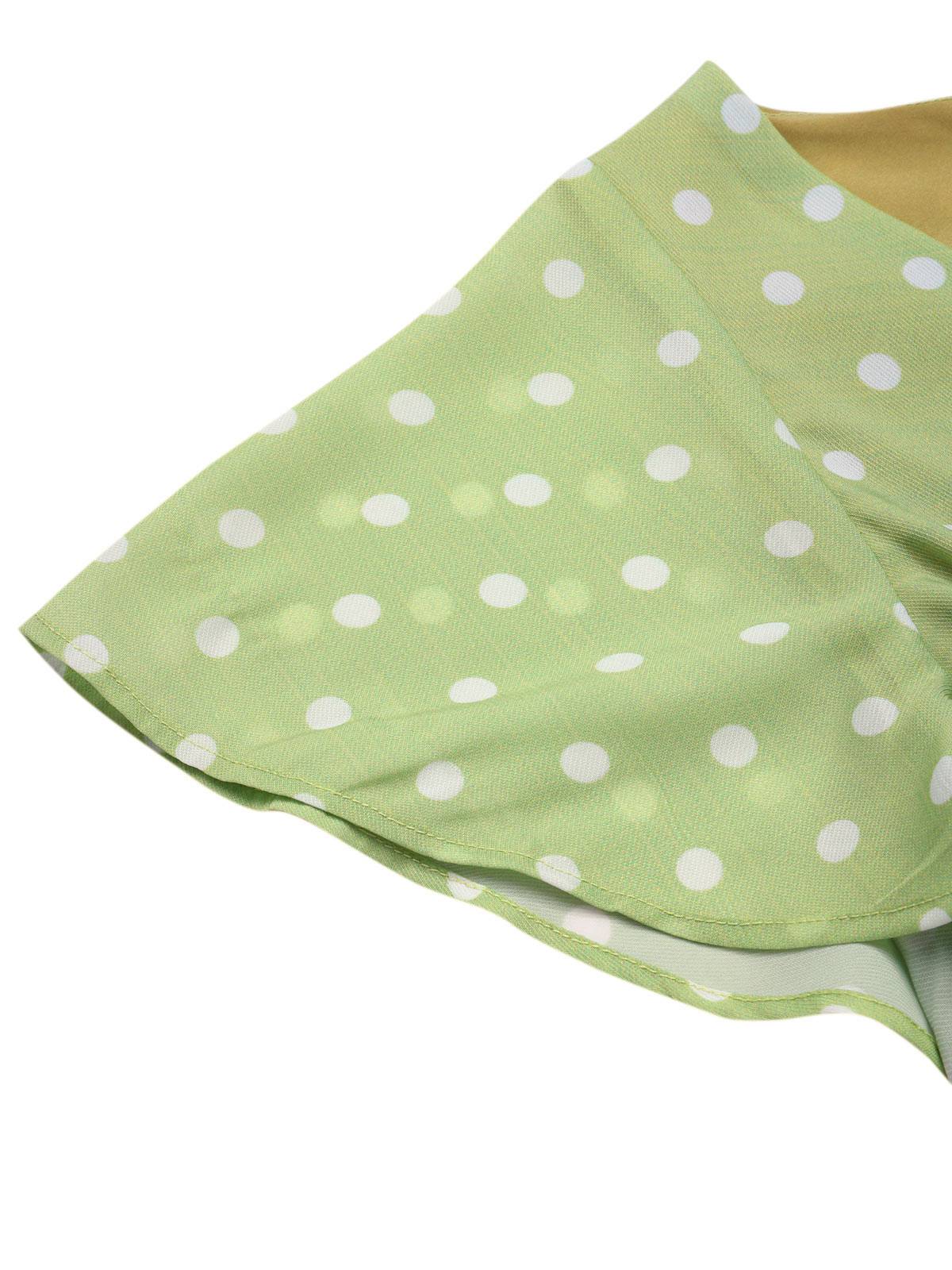 Grün 1940er Rücken-Hohl Polka Dots Kleid - Image 5