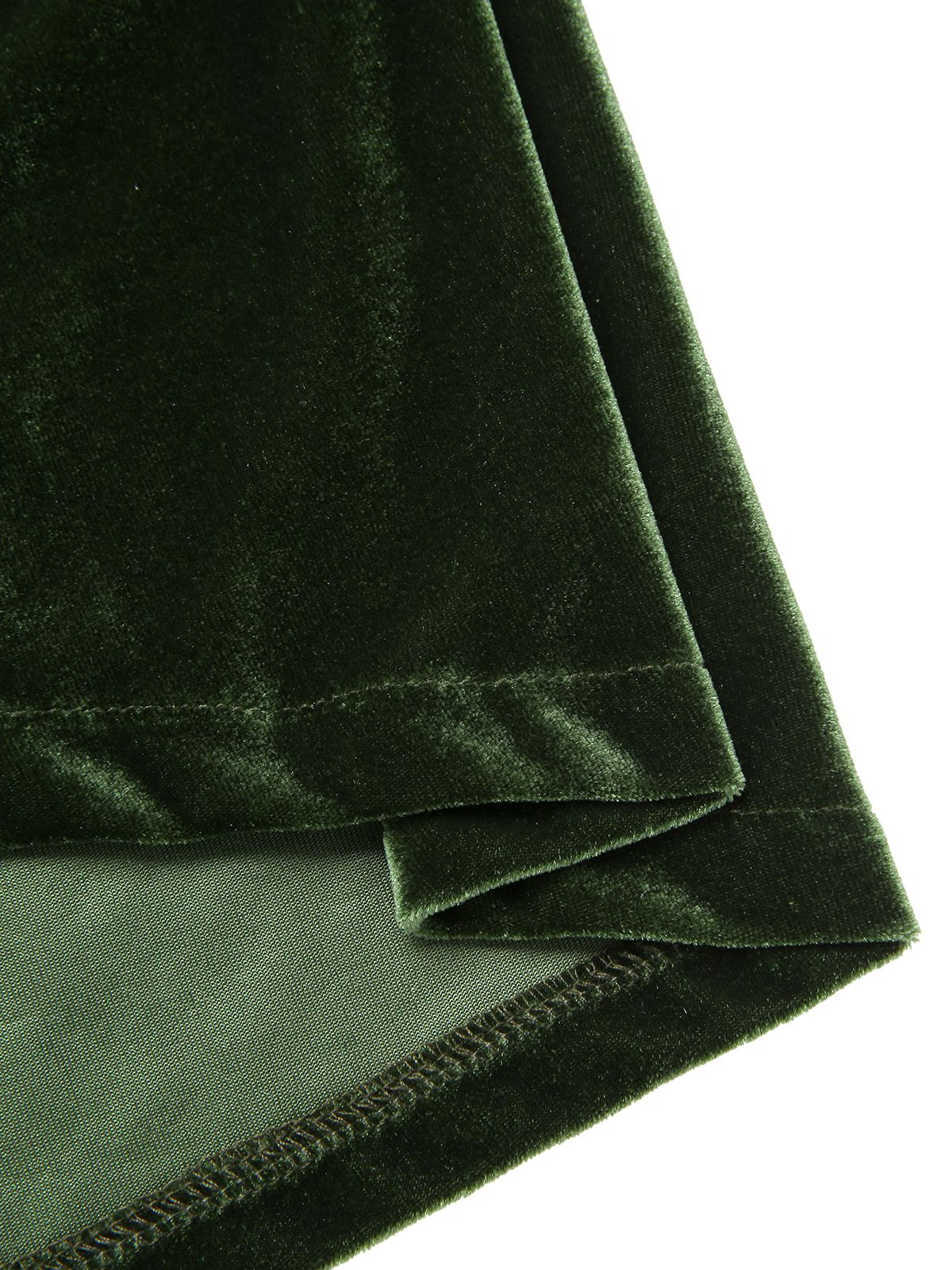 Grün 1940er Samt Gerüscht Schulterfrei Bardot Kleid - Image 8