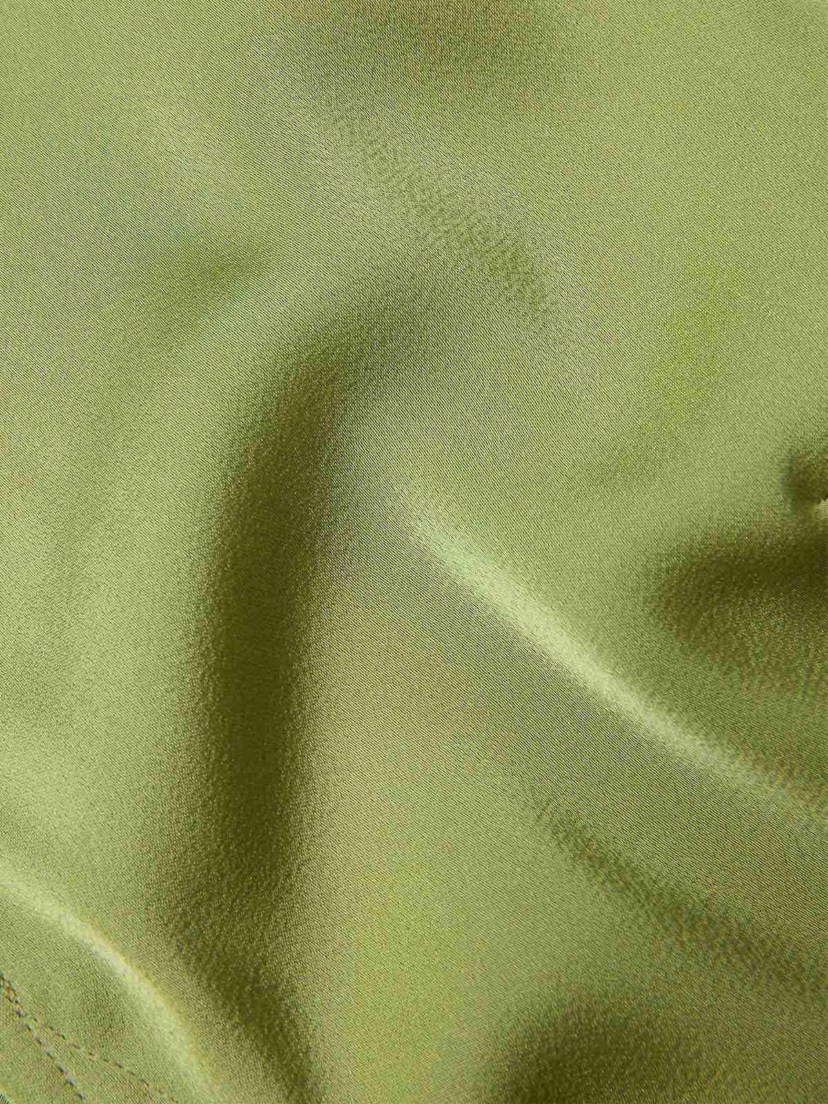Grün 1940er Satin V-Ausschnitt Hemd mit Knöpfen - Image 6