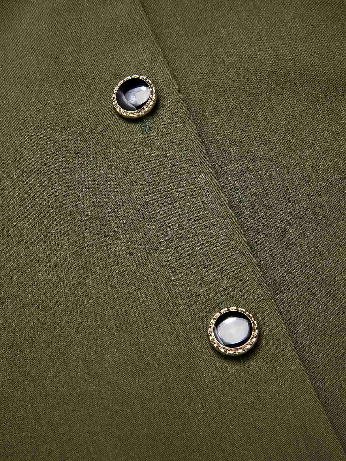 Grün 1950er V-Ausschnitt Taschen Gürtel Weste Kleid - Image 7