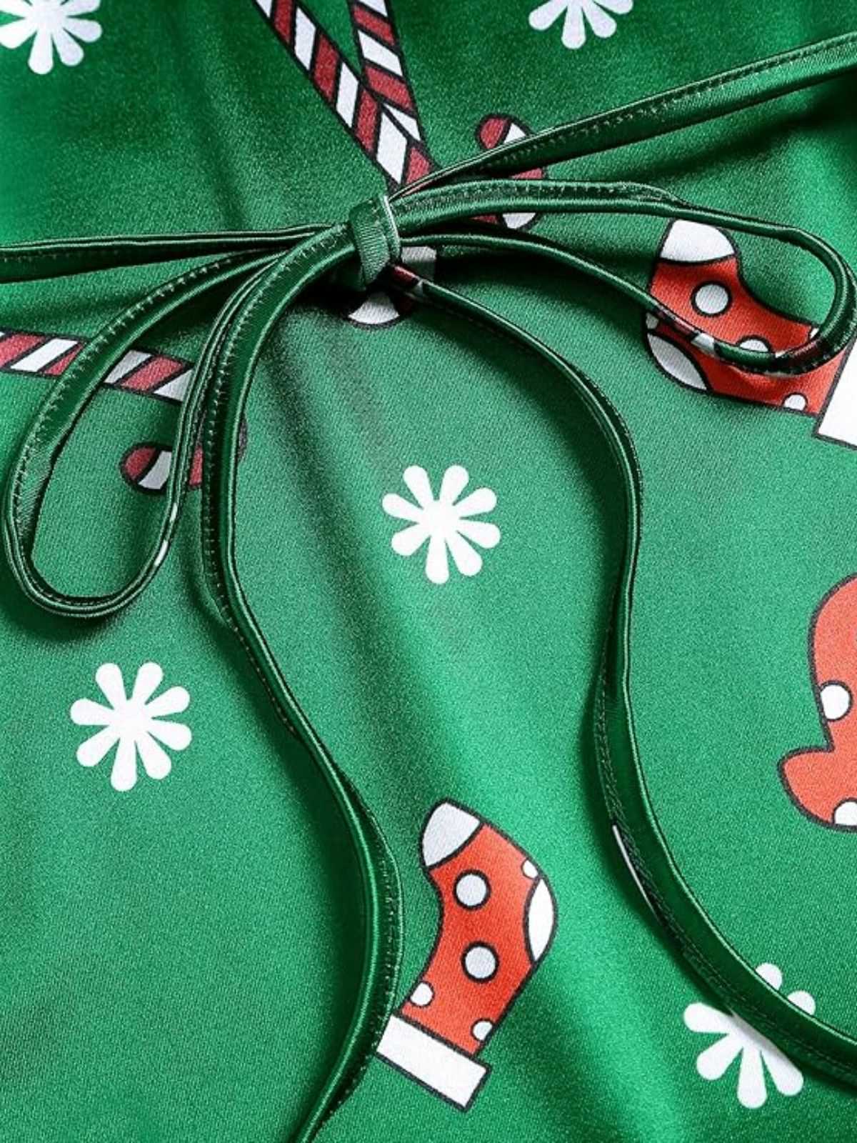 Grün 1960er Weihnachten Wasserfallausschnitt Slip Kleid - Image 6