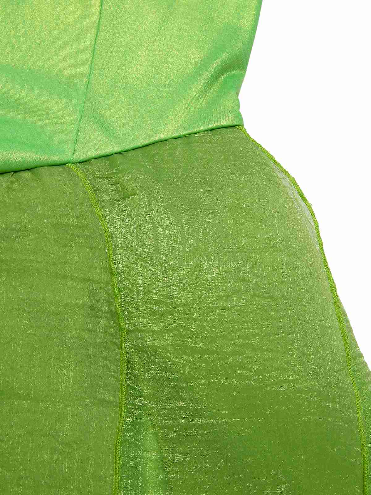 Grün 1970er Tinkerbell Elf Blütenblatt Saum Mini Kleid - Image 7