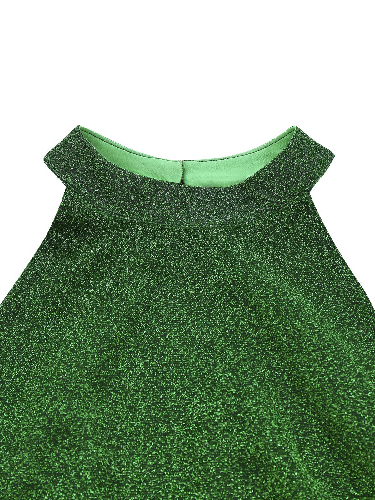 Grün 1980er Solide Glitzernd Verspotten Netz Jumpsuit - Image 5