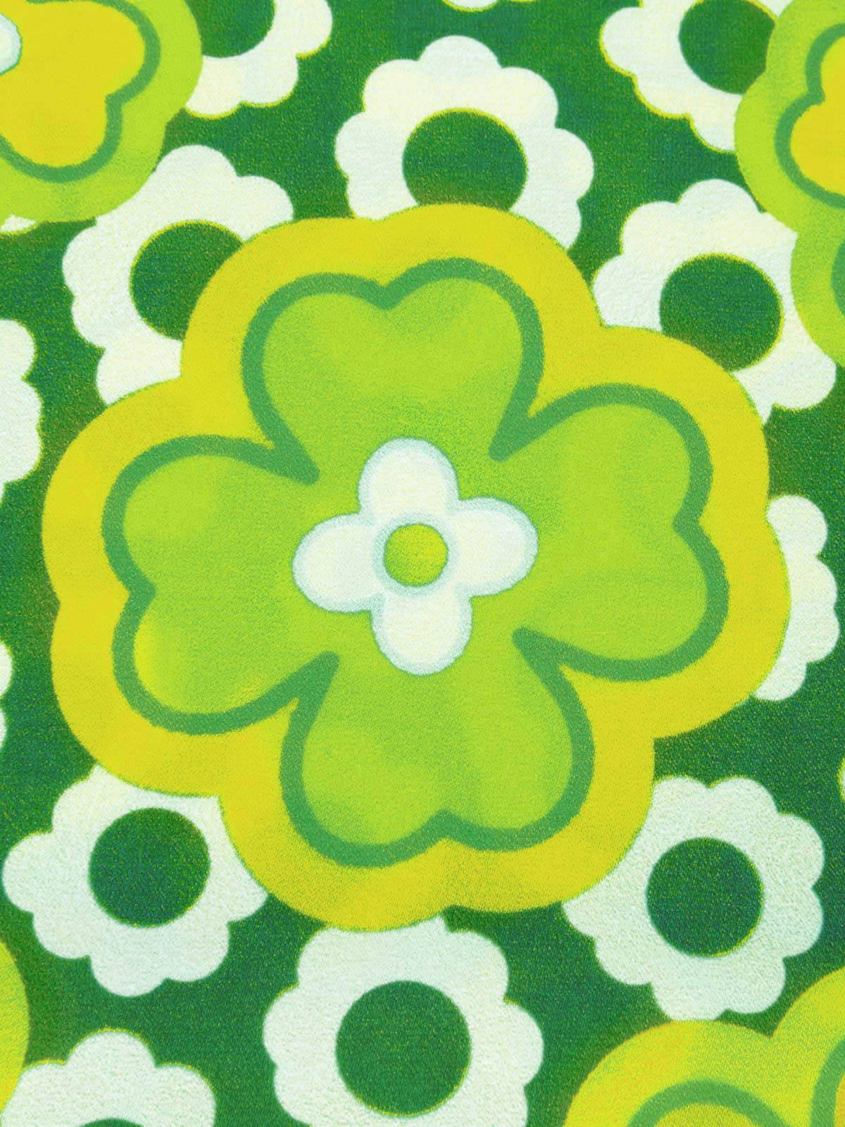 Grün 2PCS 1960er Krawattenkragen Blumen Top & Knöpfen Solide Rock - Image 7