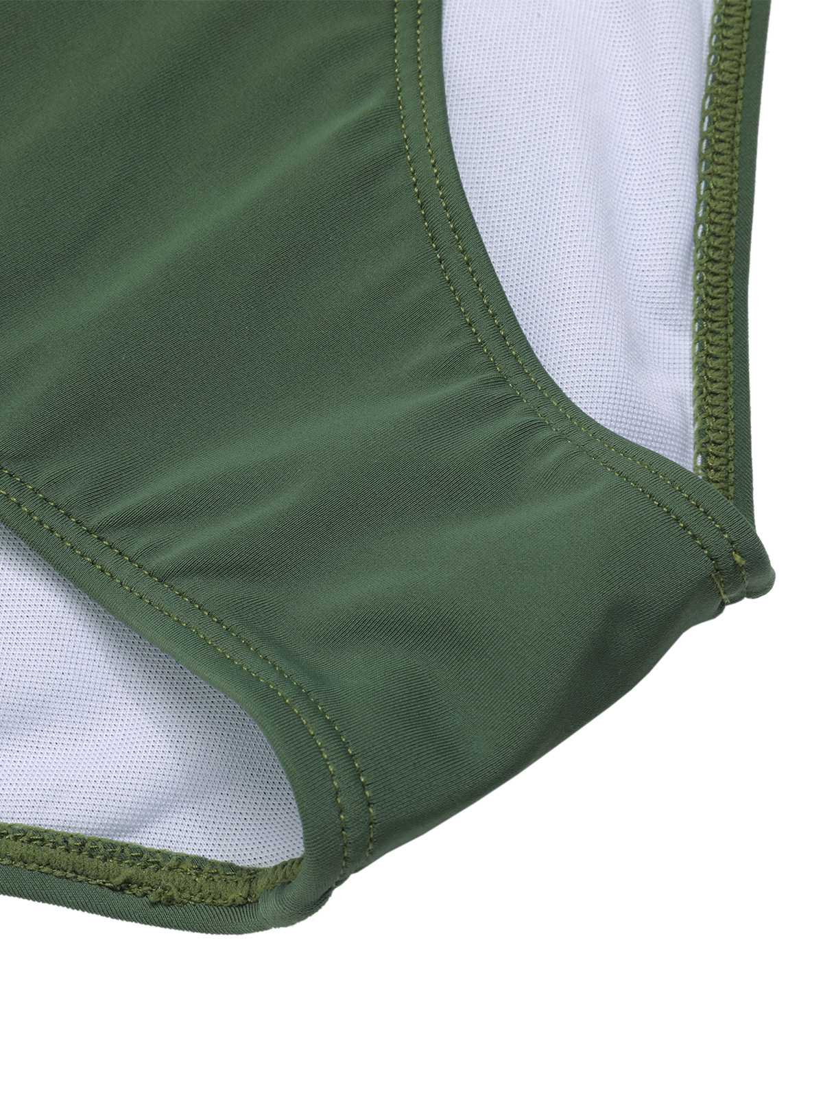 Grün Grau 1940er Halter Plaids Bikini Set - Image 7