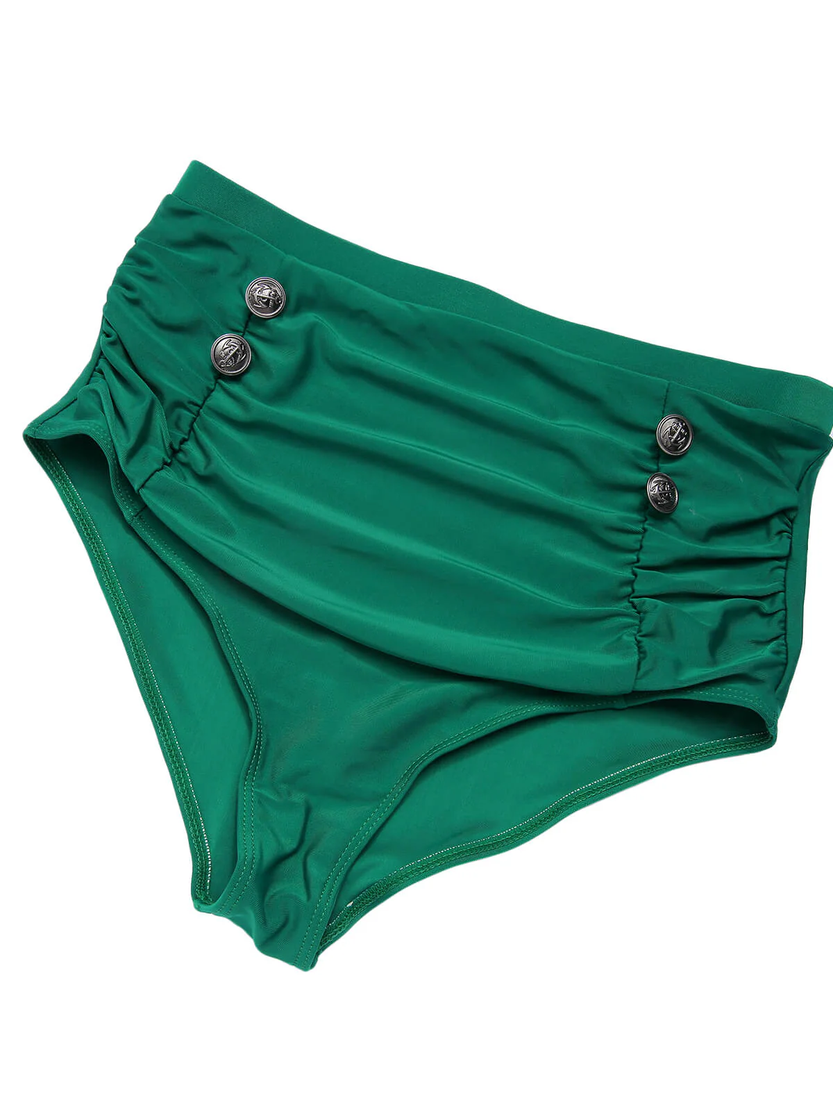 Grüner 1950er Daisy Strap Plissee Badeanzug - Image 7