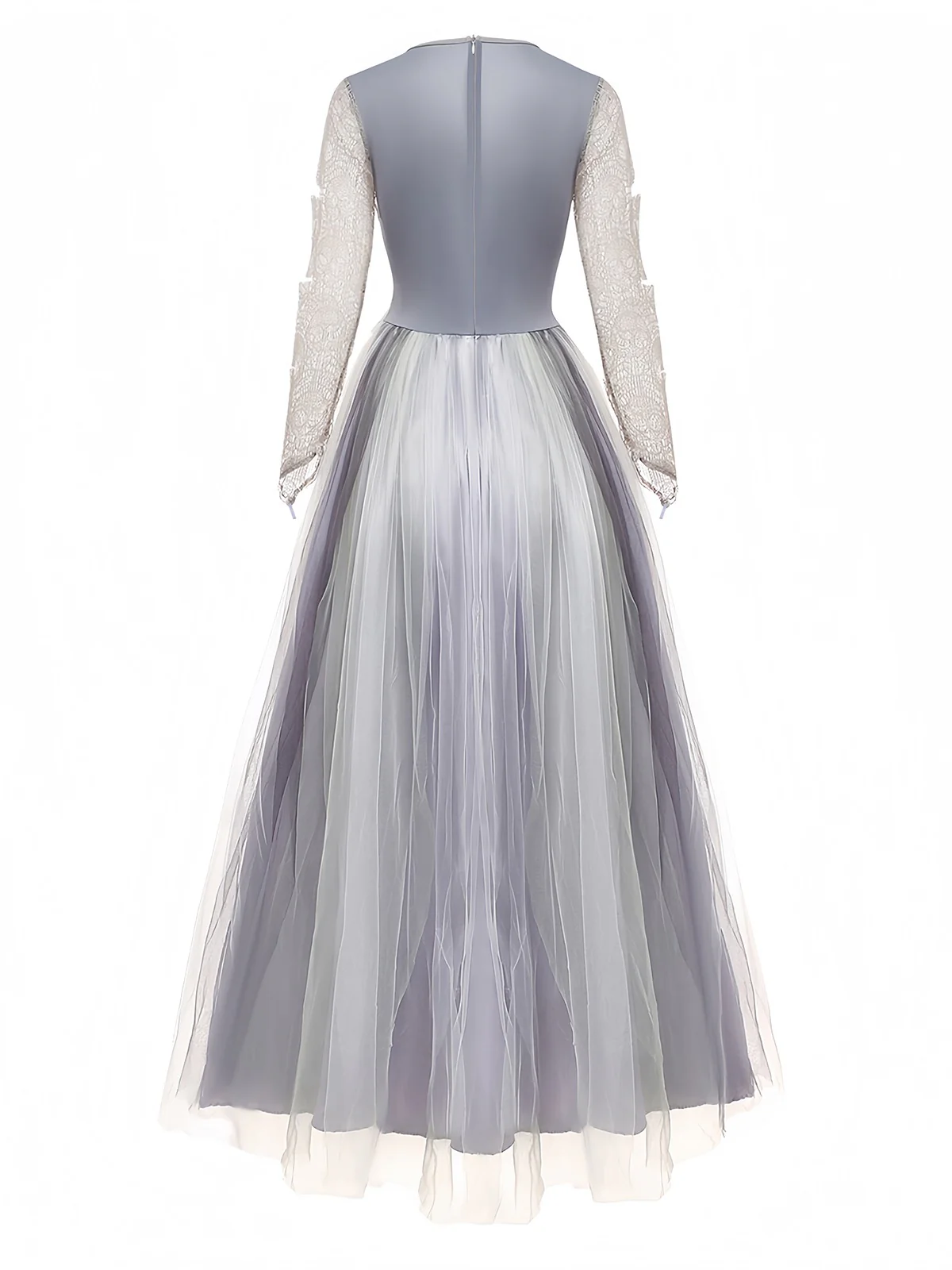 Grau 1930er Halloween Geisterbraut Netz Kleid - Image 2