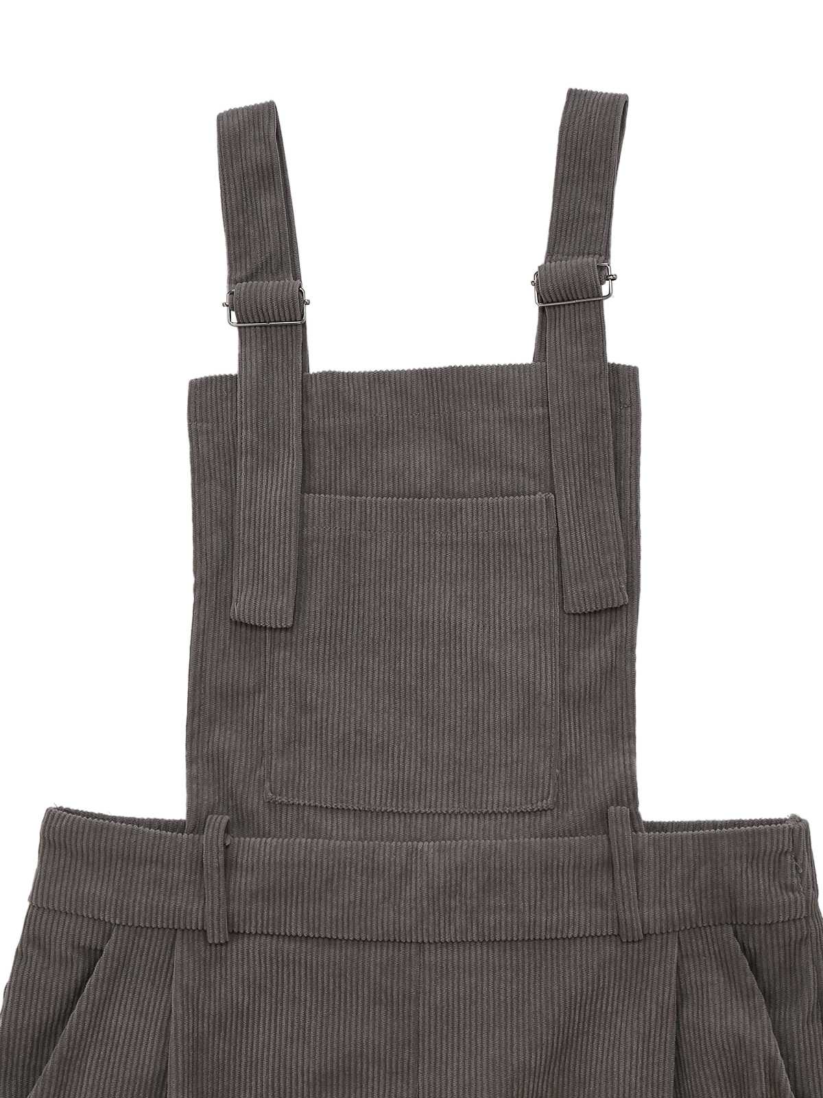 Grau 1940er Cord Weit-Bein Latzhose Jumpsuit - Image 4
