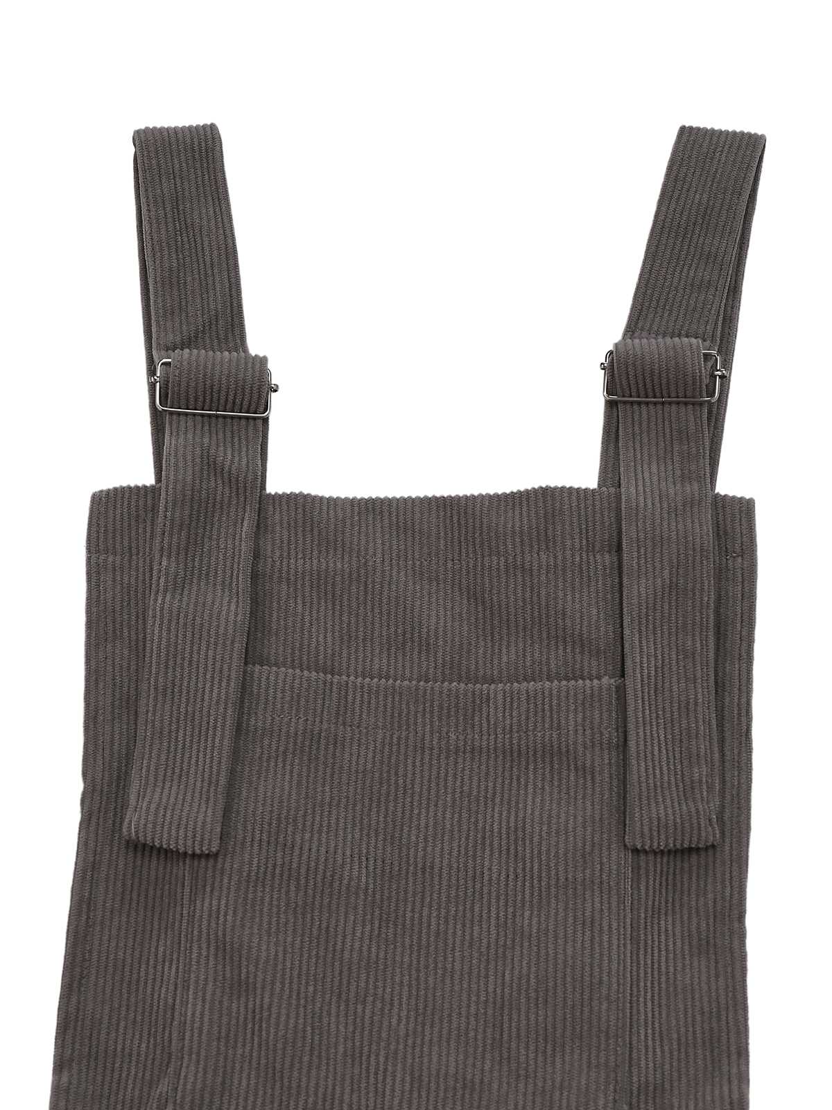 Grau 1940er Cord Weit-Bein Latzhose Jumpsuit - Image 7