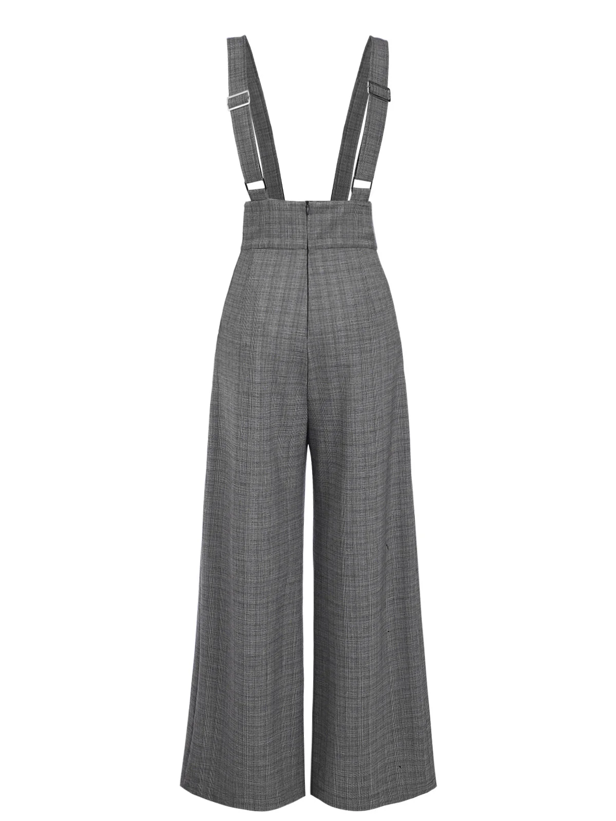 Grau 1940er Glen Plaid Geknöpft Overall Hose - Image 4