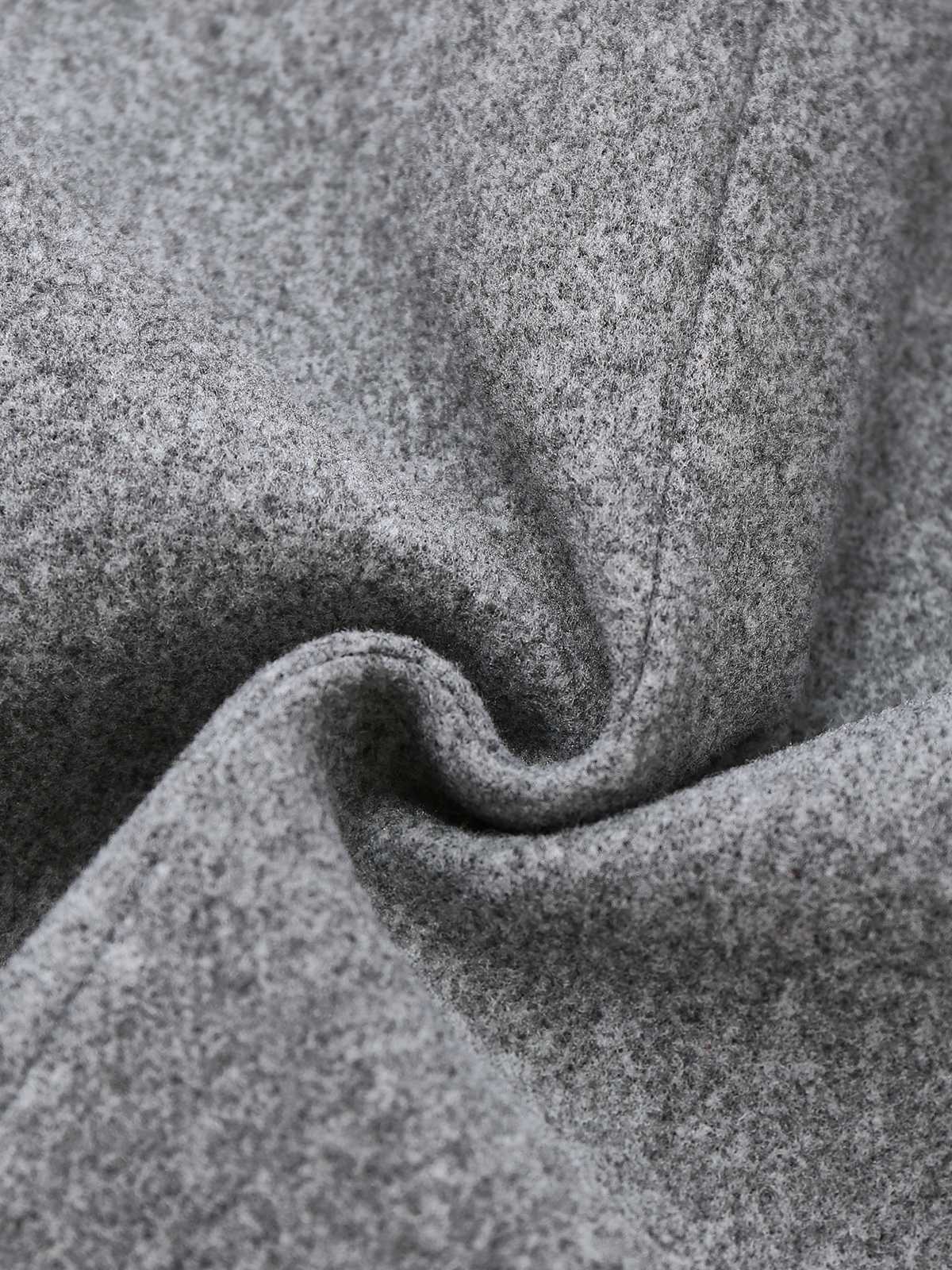 Grau 1940er Kunstwolle Stehkragen Tasten Jacke - Image 6