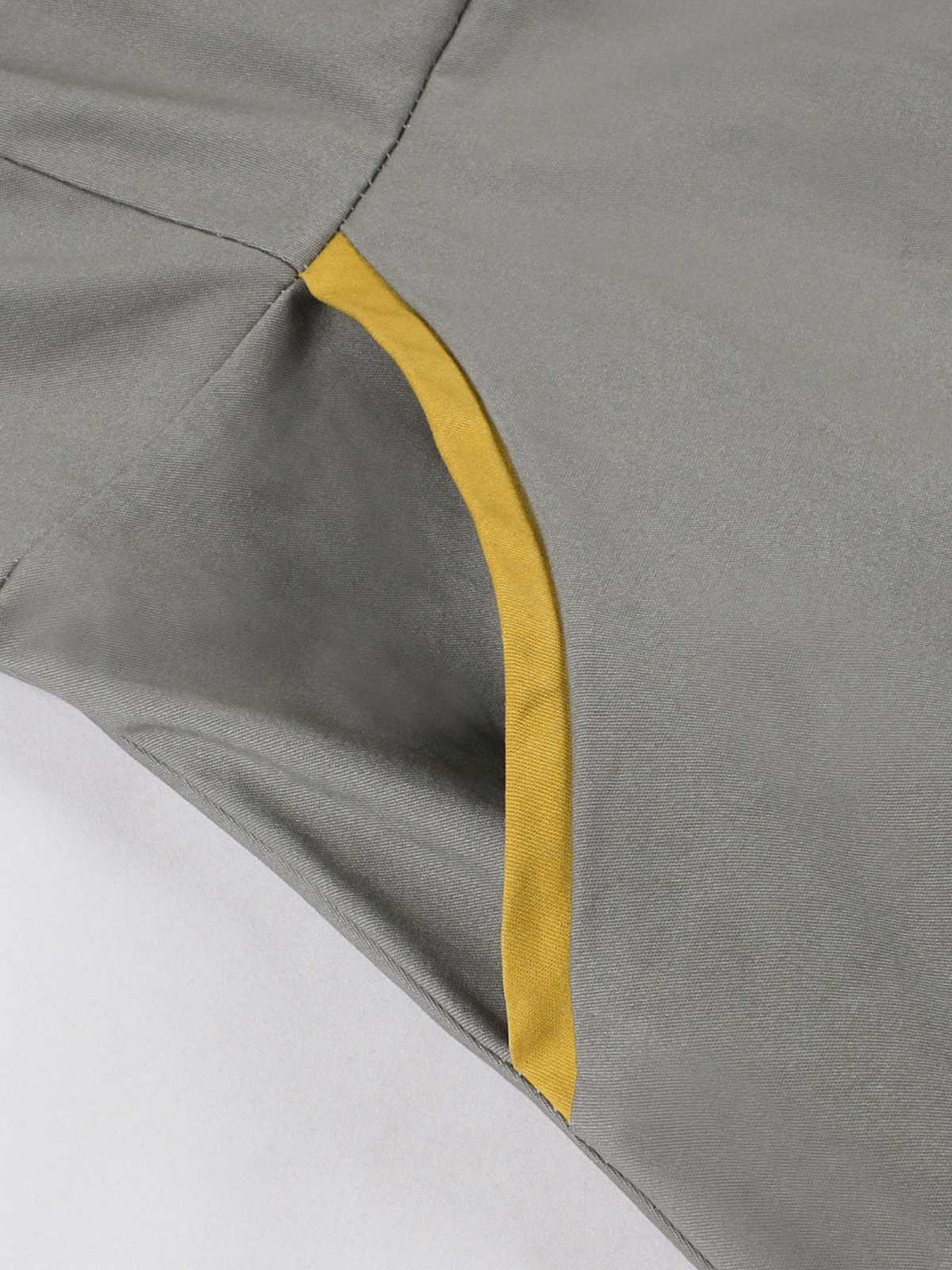 Grau 1950er Revers Taschen Swing Kleid - Image 5