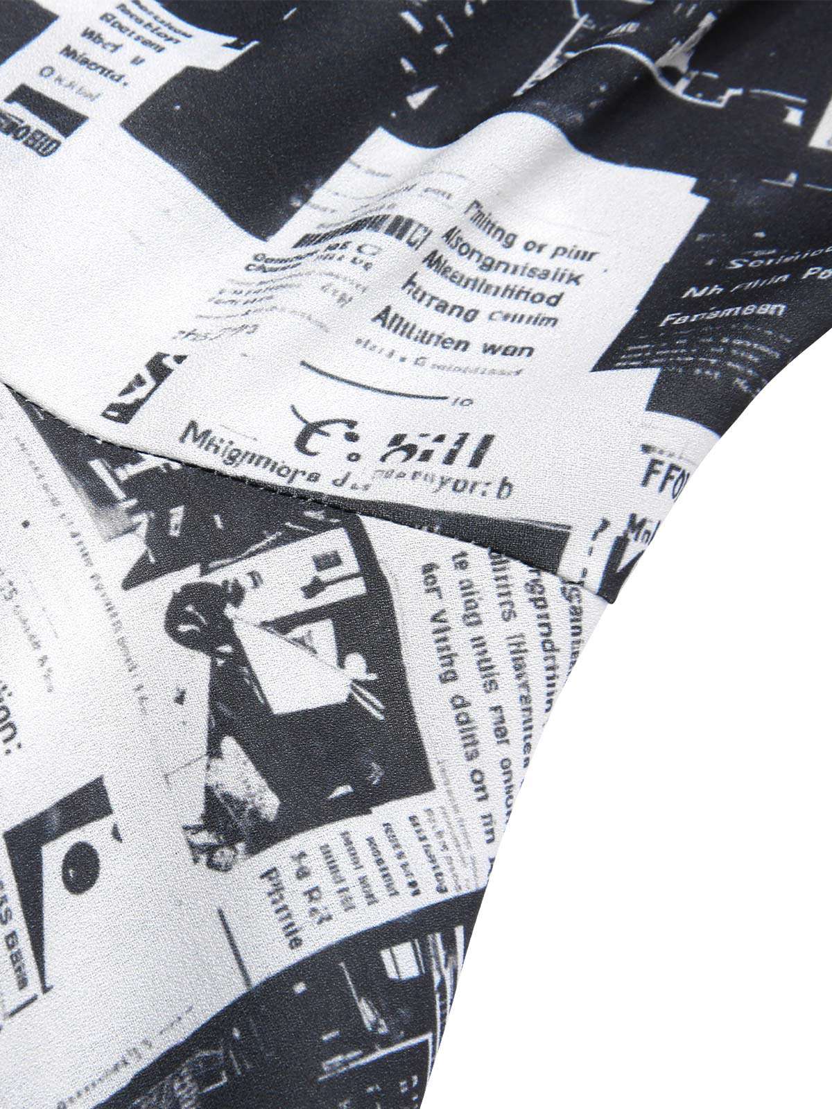 Grau 1970er Spaghetti Träger Zeitung Kleid - Image 6