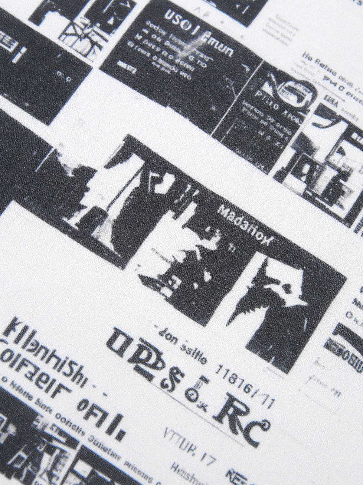 Grau 1970er Spaghetti Träger Zeitung Kleid - Image 7