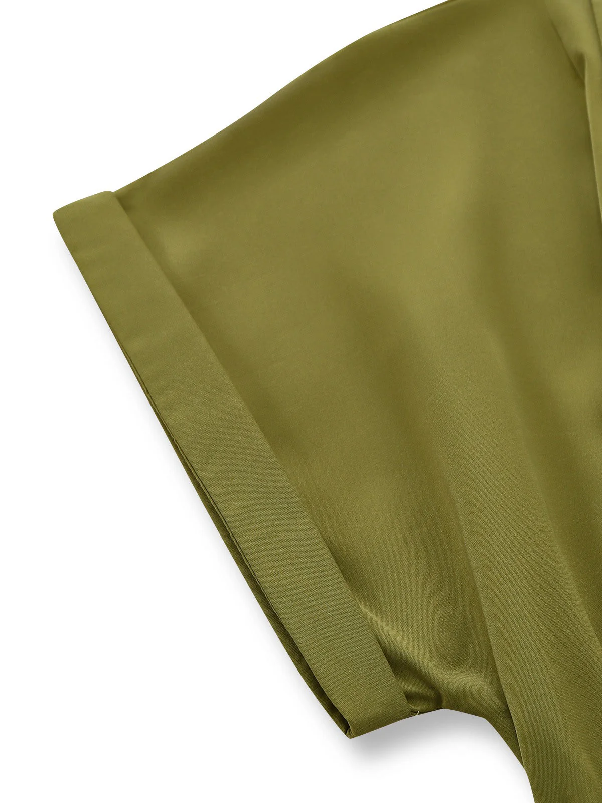 Grün 1930er Revers Einreihig Schlitz Hemd Kleid - Image 5