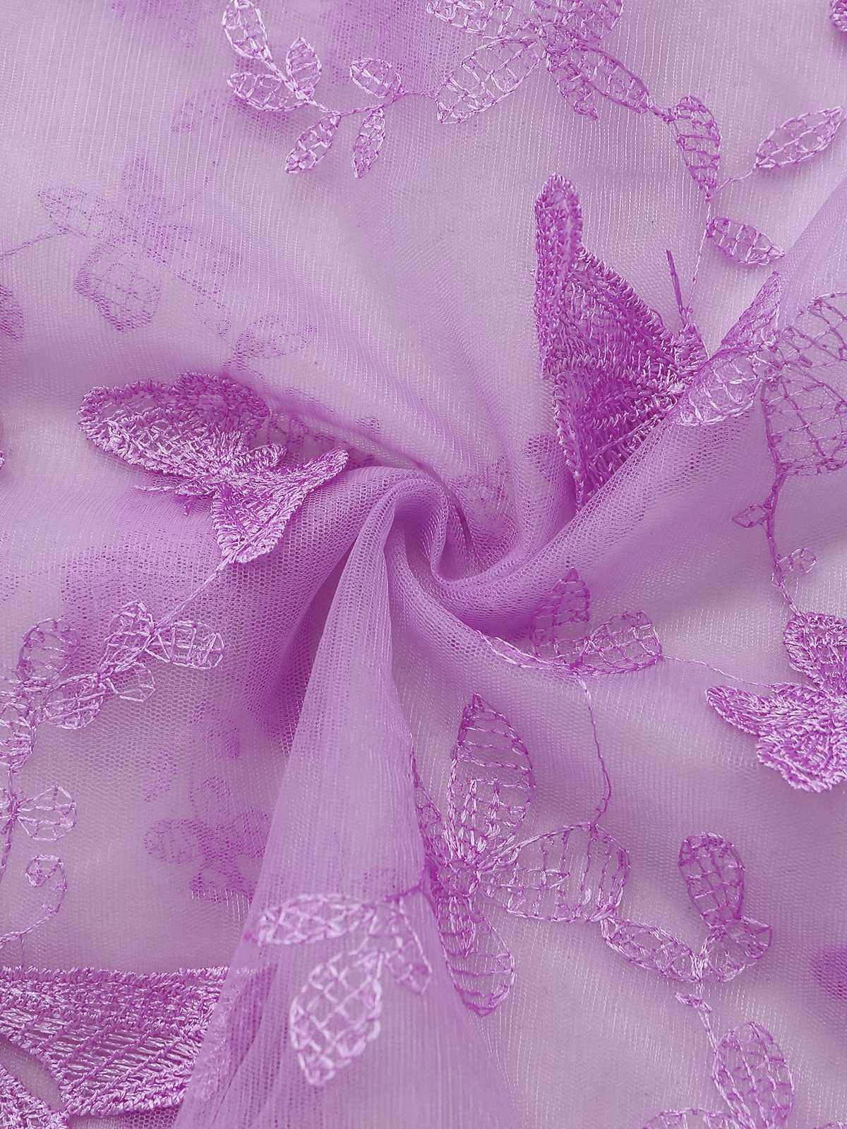 Gelb 1930er Spaghetti Träger 3D Schmetterlinge Netz Maxi Kleid - Image 7