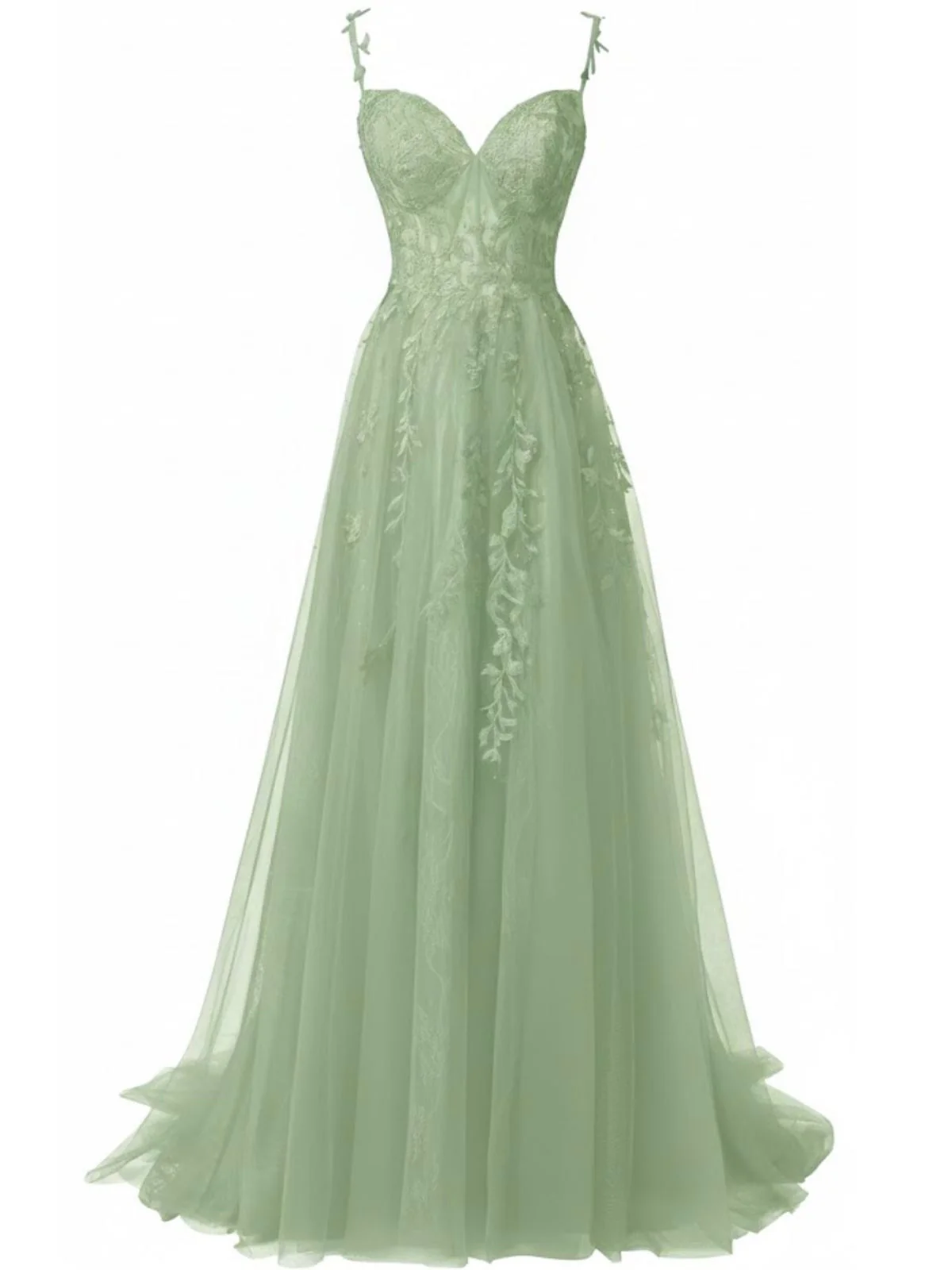 Rot 1930er Spaghetti Träger Spitze Tüll Maxi Kleid - Image 8