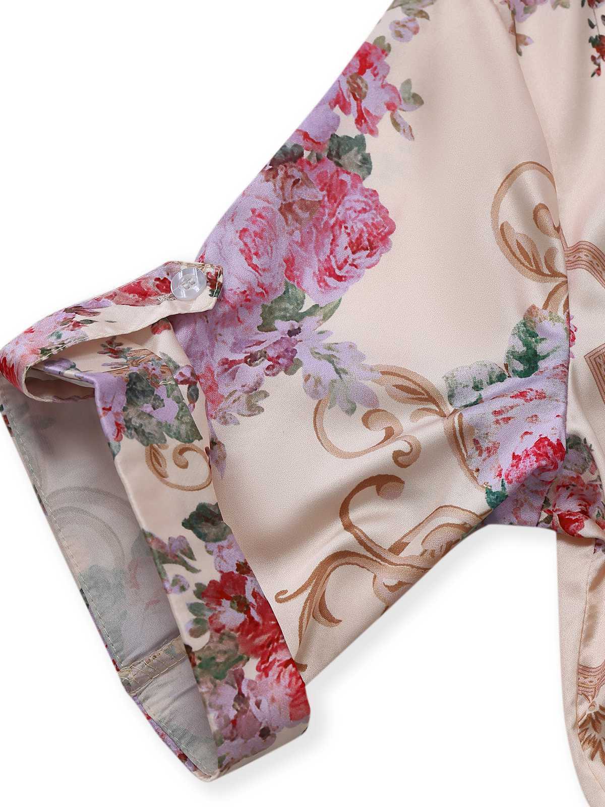 Grün 1930er Symmetrisch Blumen Hemdkragen Jumpsuit - Image 5