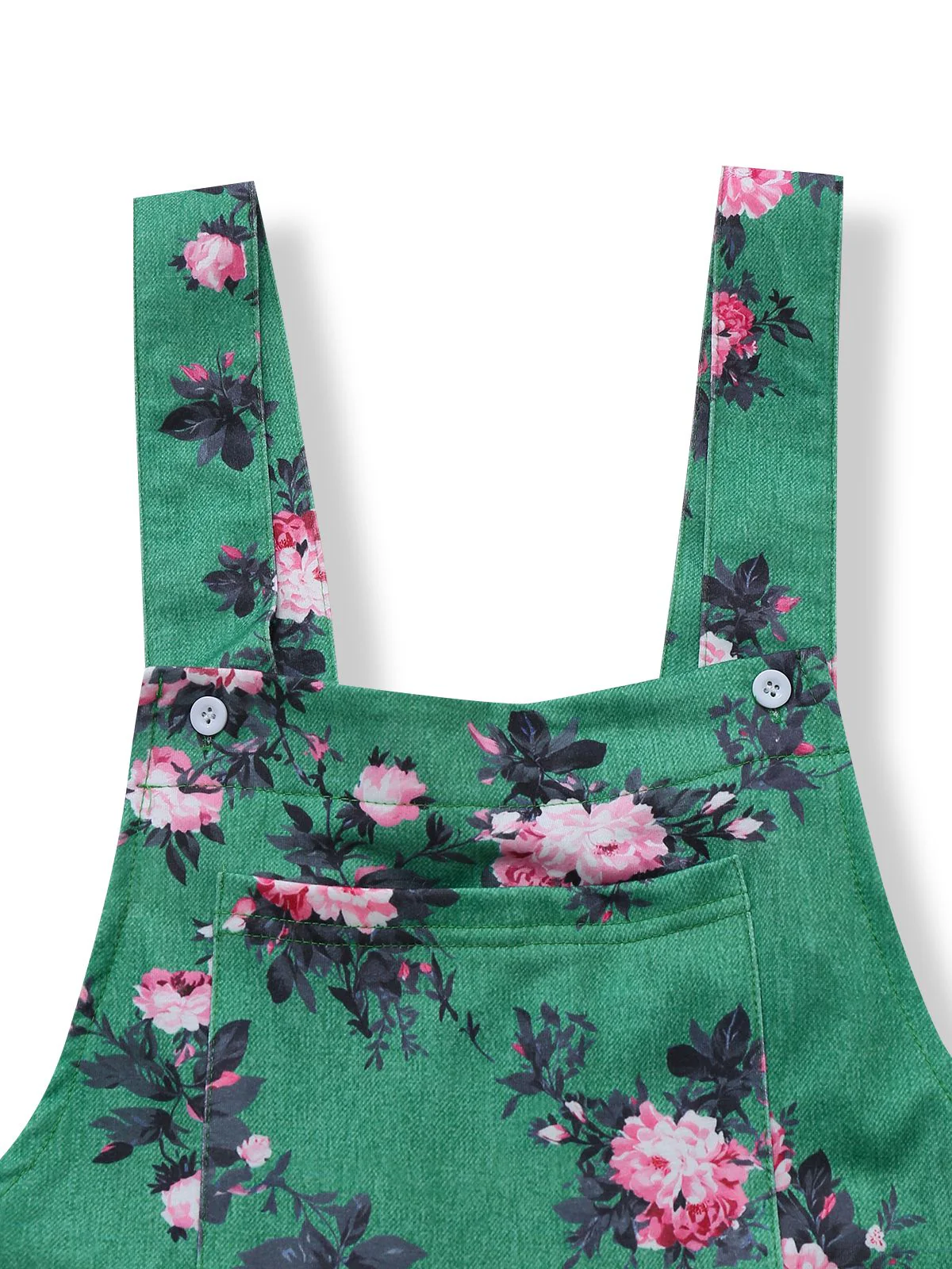 Grün 1940er Blumen Drucken Weitbeinig Jumpsuit - Image 4