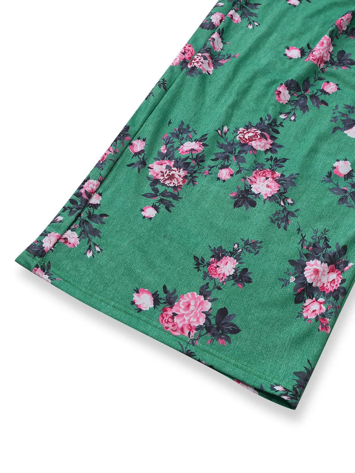 Grün 1940er Blumen Drucken Weitbeinig Jumpsuit - Image 5