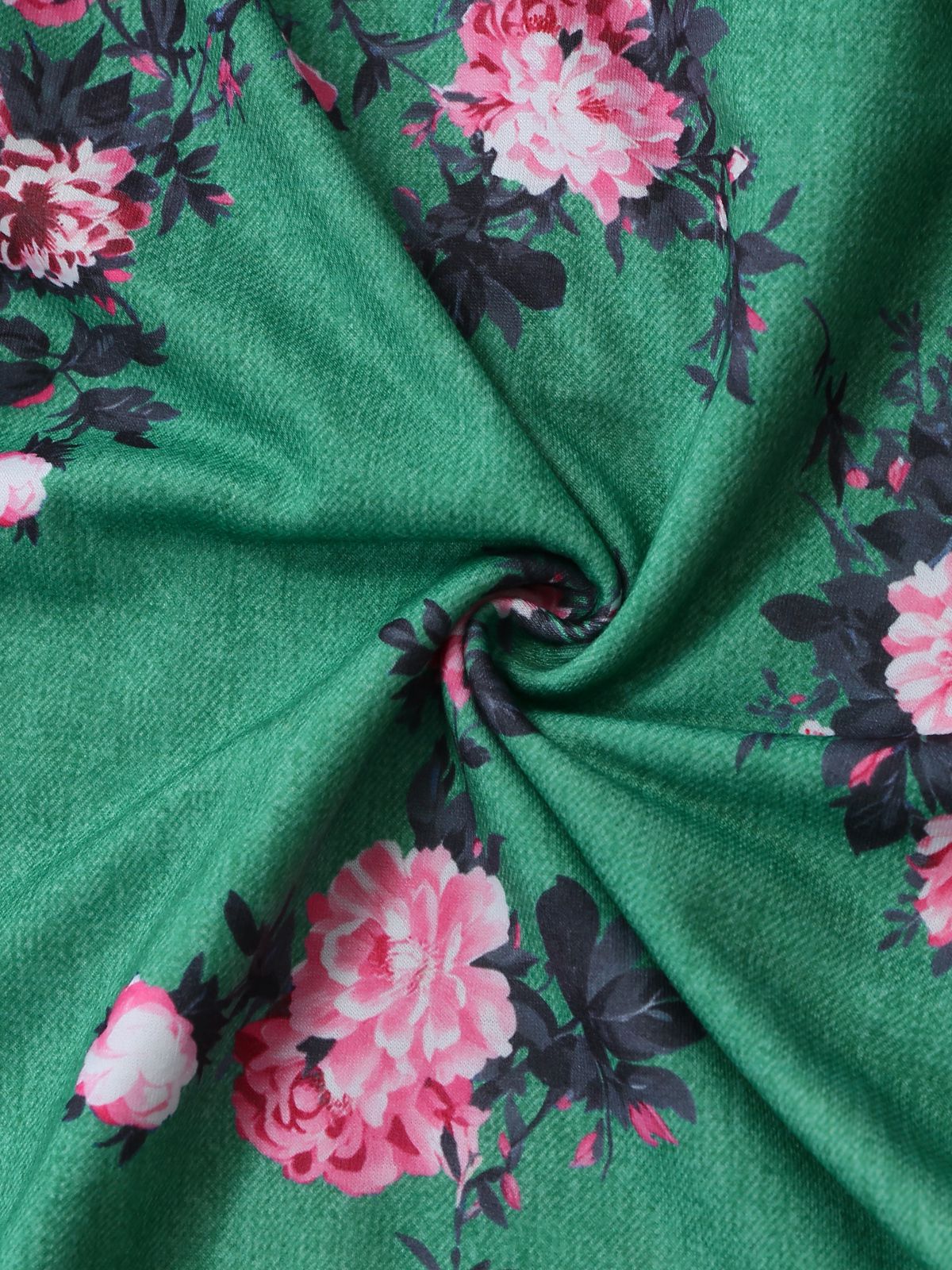 Grün 1940er Blumen Drucken Weitbeinig Jumpsuit - Image 6