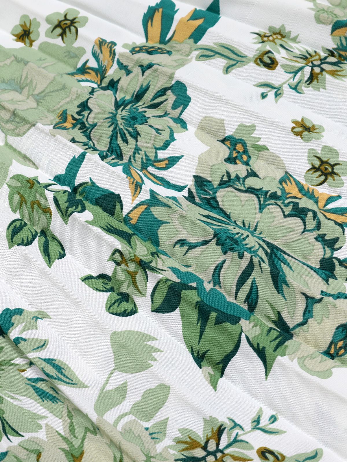 Grün 1940er Blumen Kleid mit Bindegürtel - Image 4